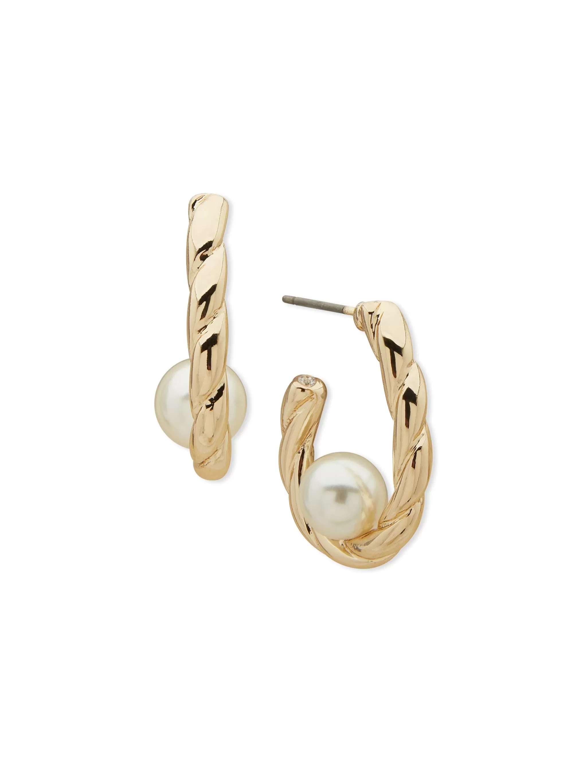Shop Anne Klein 25MM Twisted C-Hoop Earrings