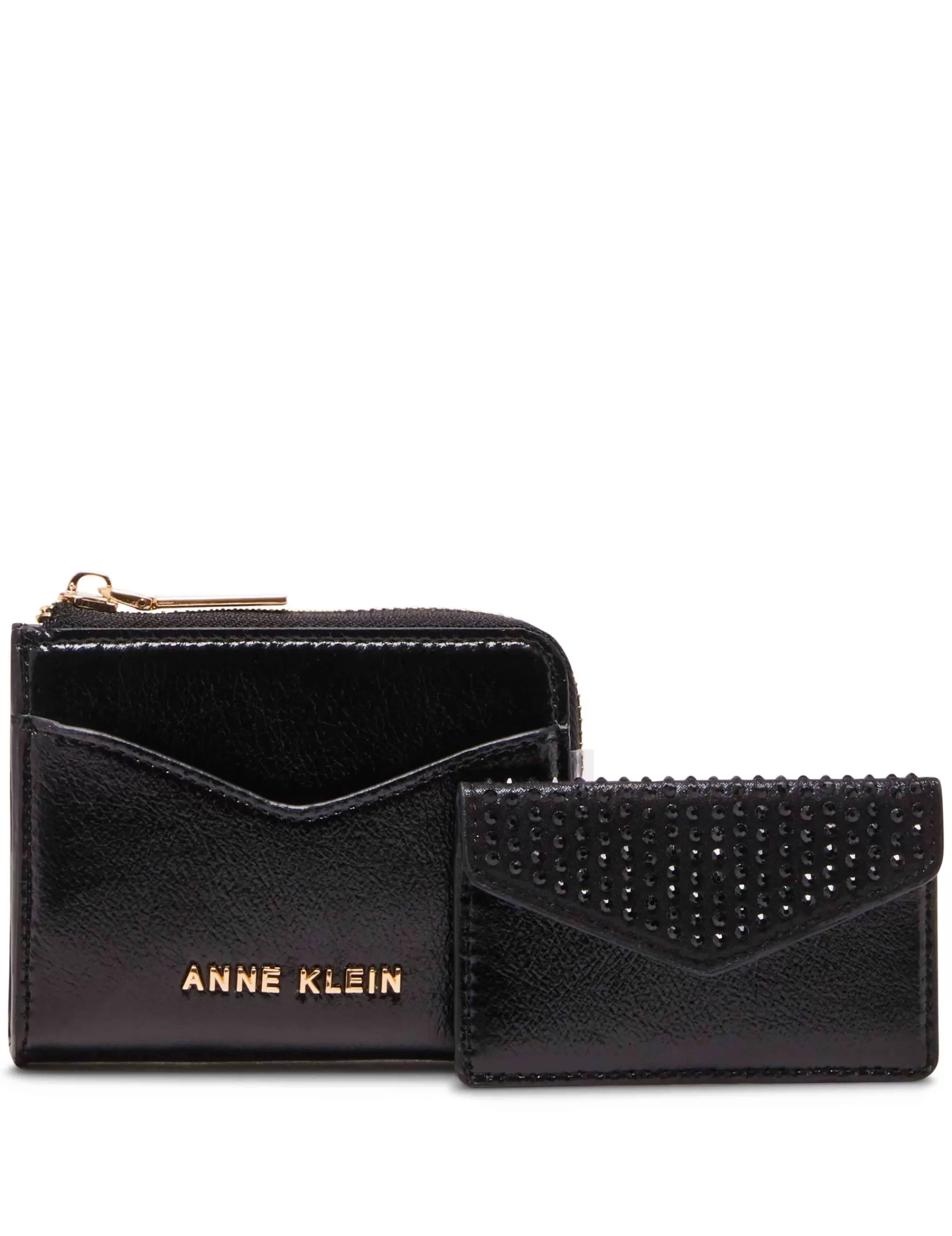 Clearance Anne Klein 2 Piece Envelope Flap Curved Wallet With Rhinestones