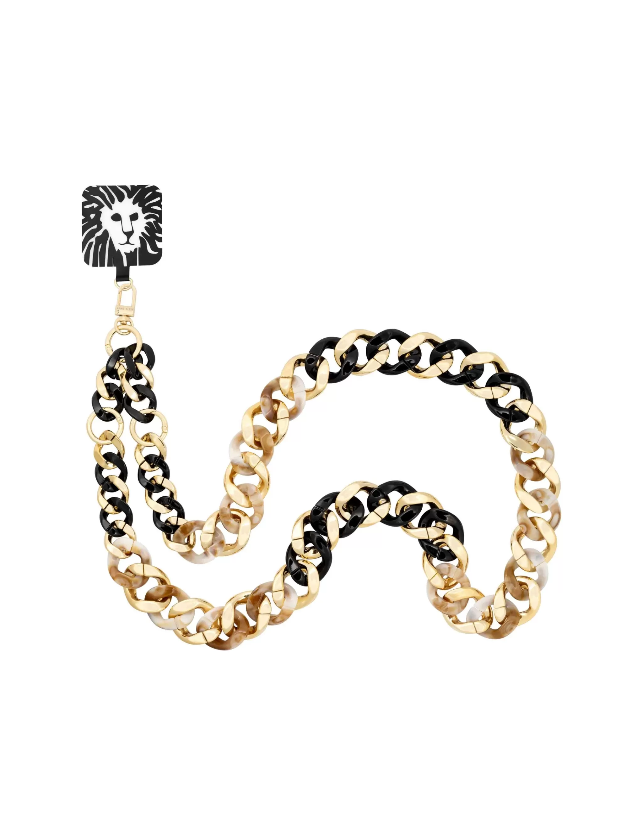 Store Anne Klein Acetate And Metal Chain Link Crossbody For IPhone® Ivory/Black/Gold-Tone
