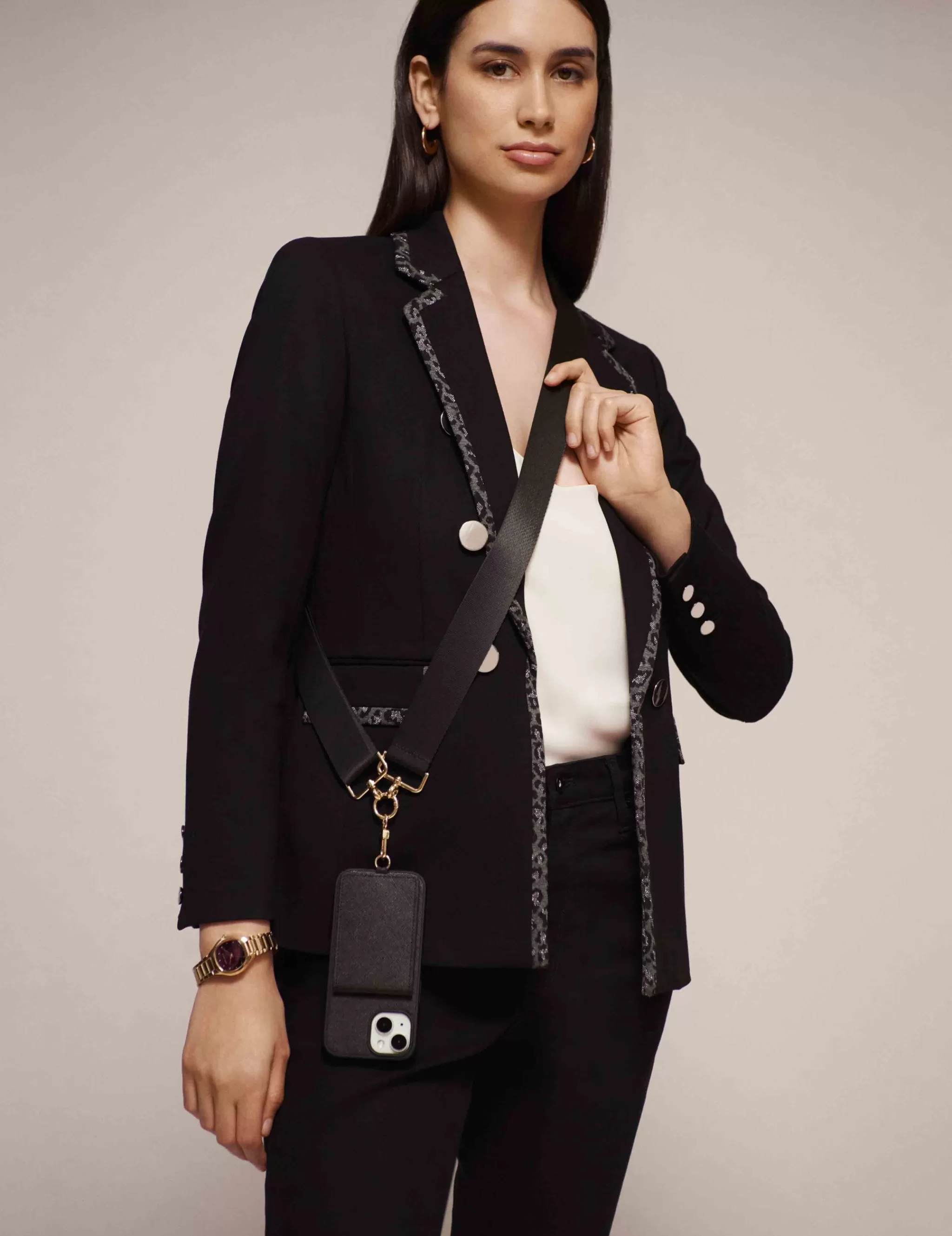 Discount Anne Klein Adjustable Nylon Crossbody Strap For IPhone® Black