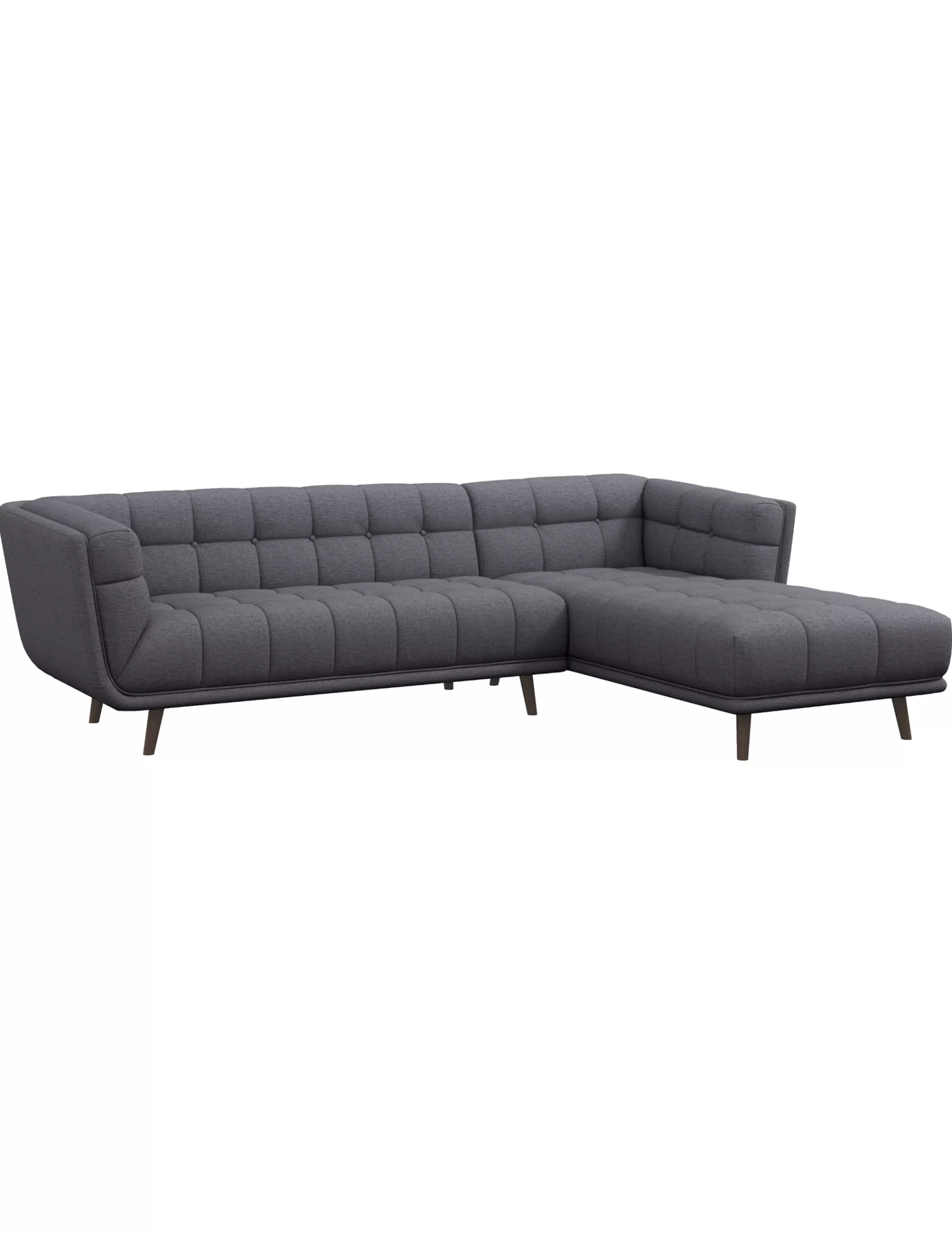Sale Anne Klein Agnesi Gray 102" Sectional With Right Arm Facing Chaise