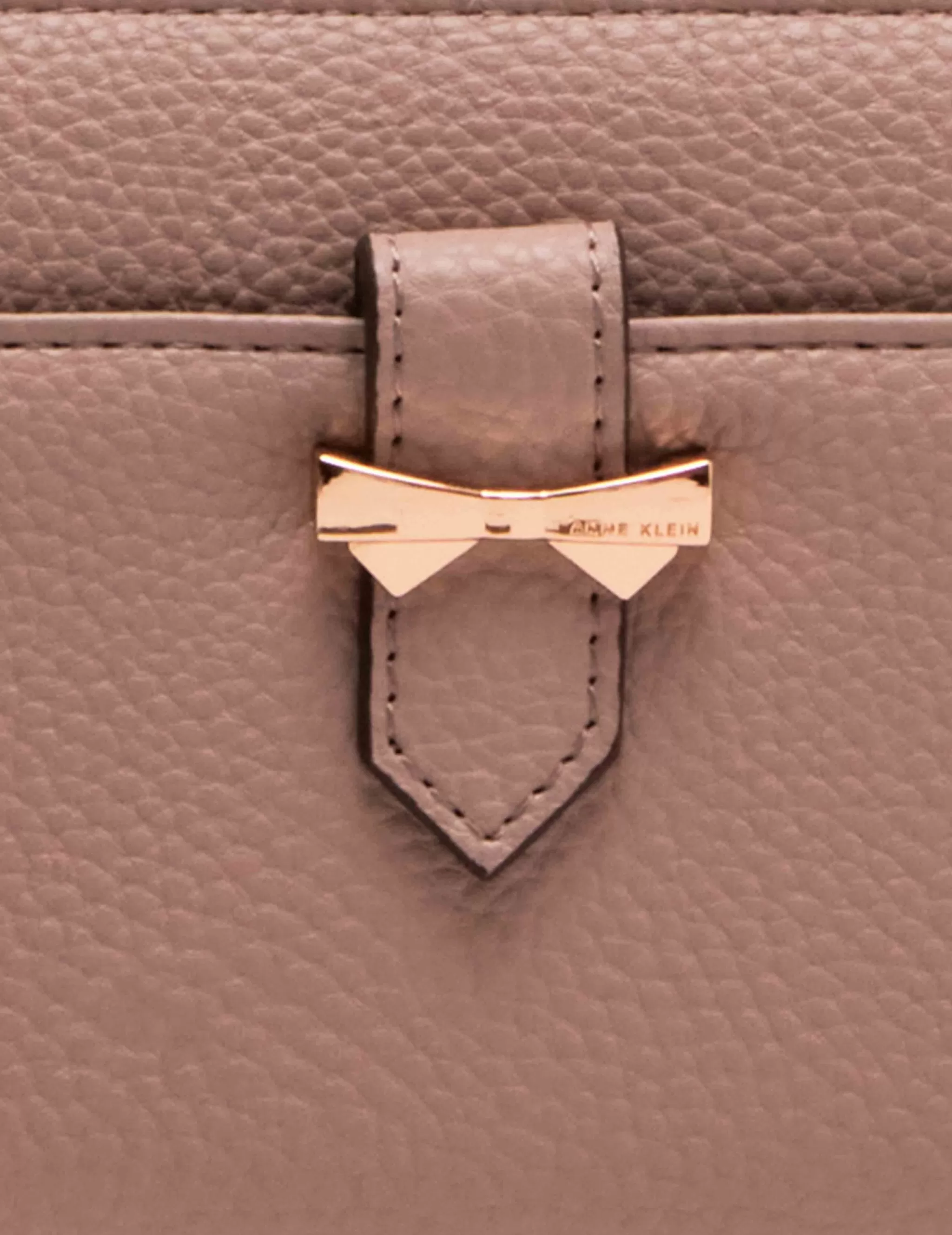 Online Anne Klein AK Boxed Slim Zip Wallet With Bow Detailing And Wristlet Strap Stone