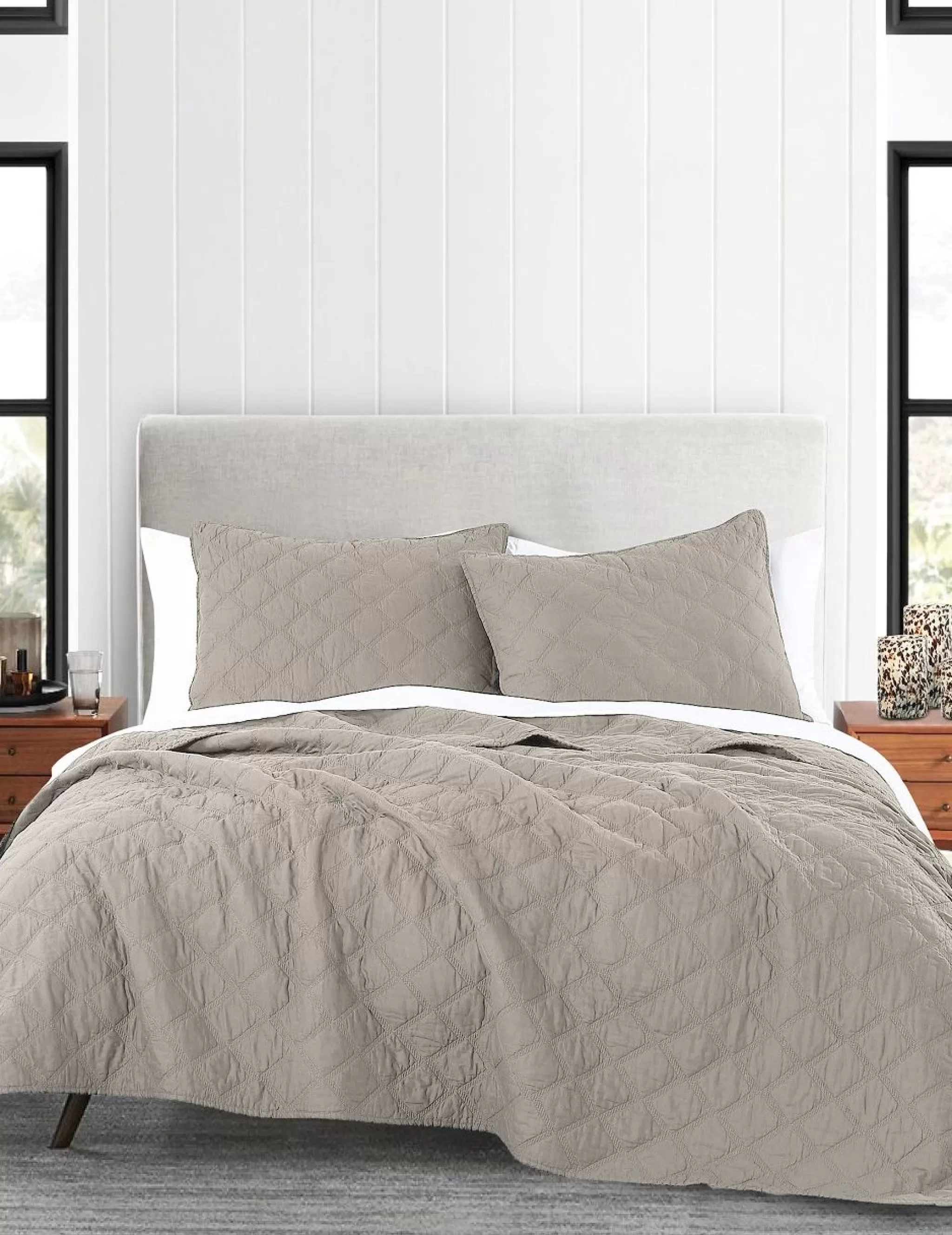 Online Anne Klein AK Diamond Quilt Set Khaki