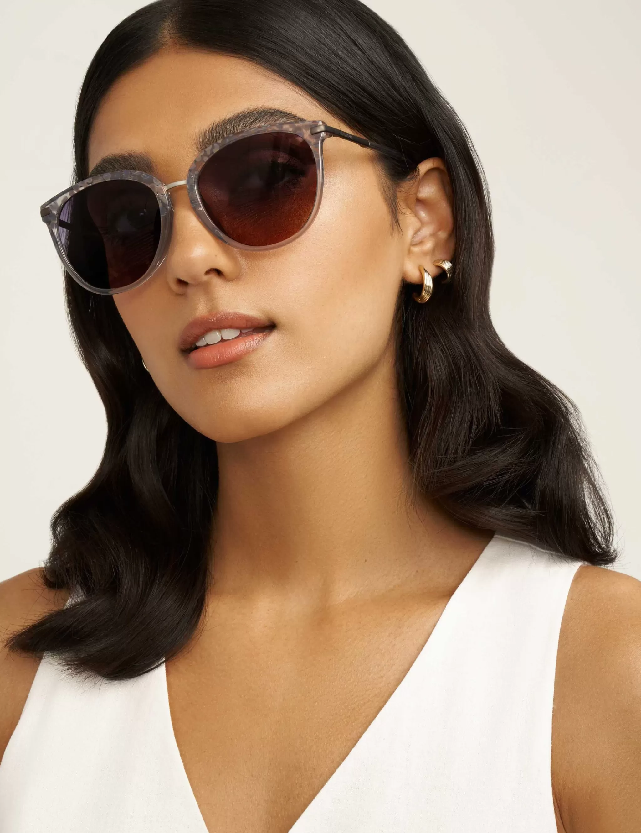 New Anne Klein Animal Print Square Sunglasses Grey Animal