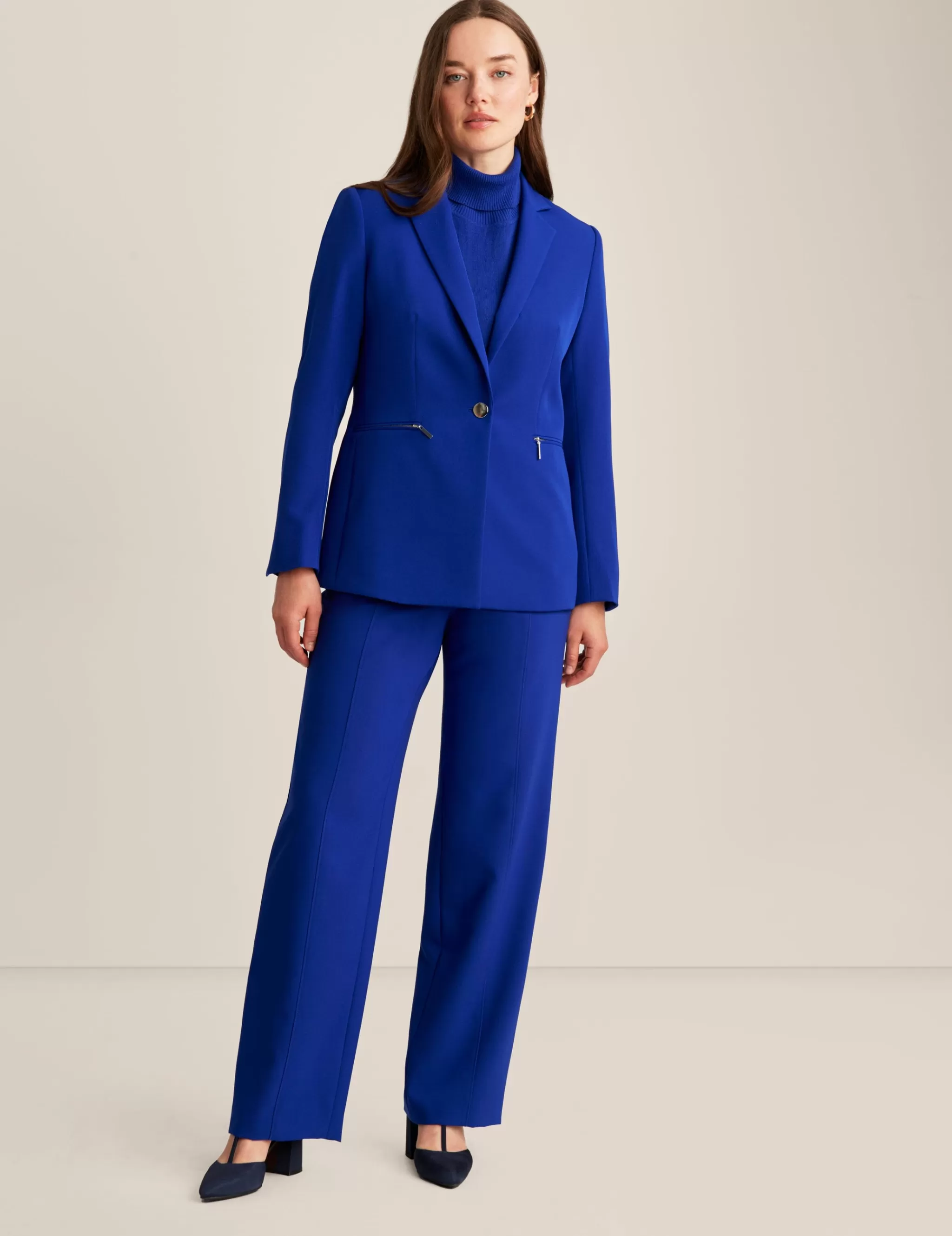 Best Sale Anne Klein Anne Stretch One Button Notch Collar Jacket