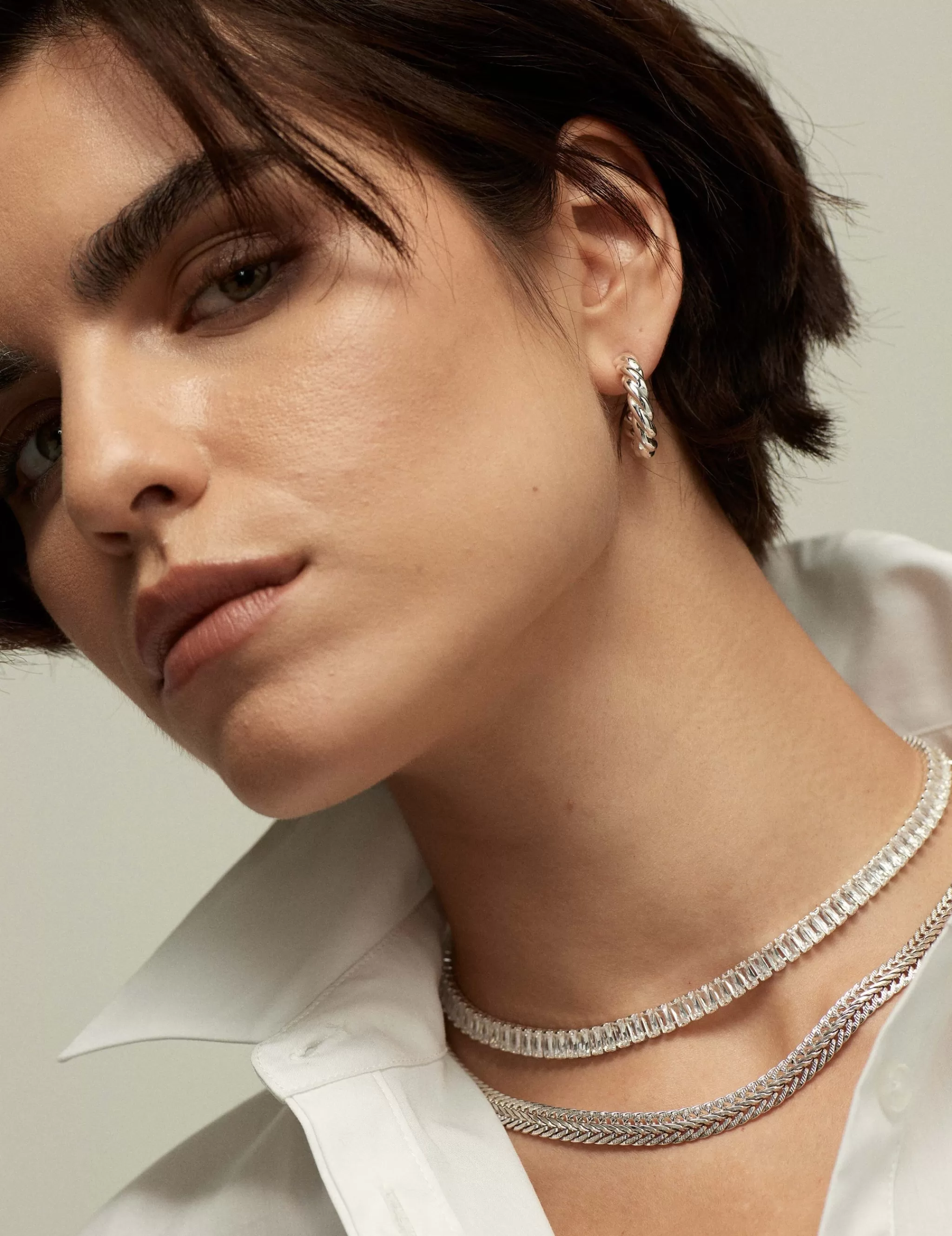 Discount Anne Klein Baguette Crystal Stone Collar Necklace