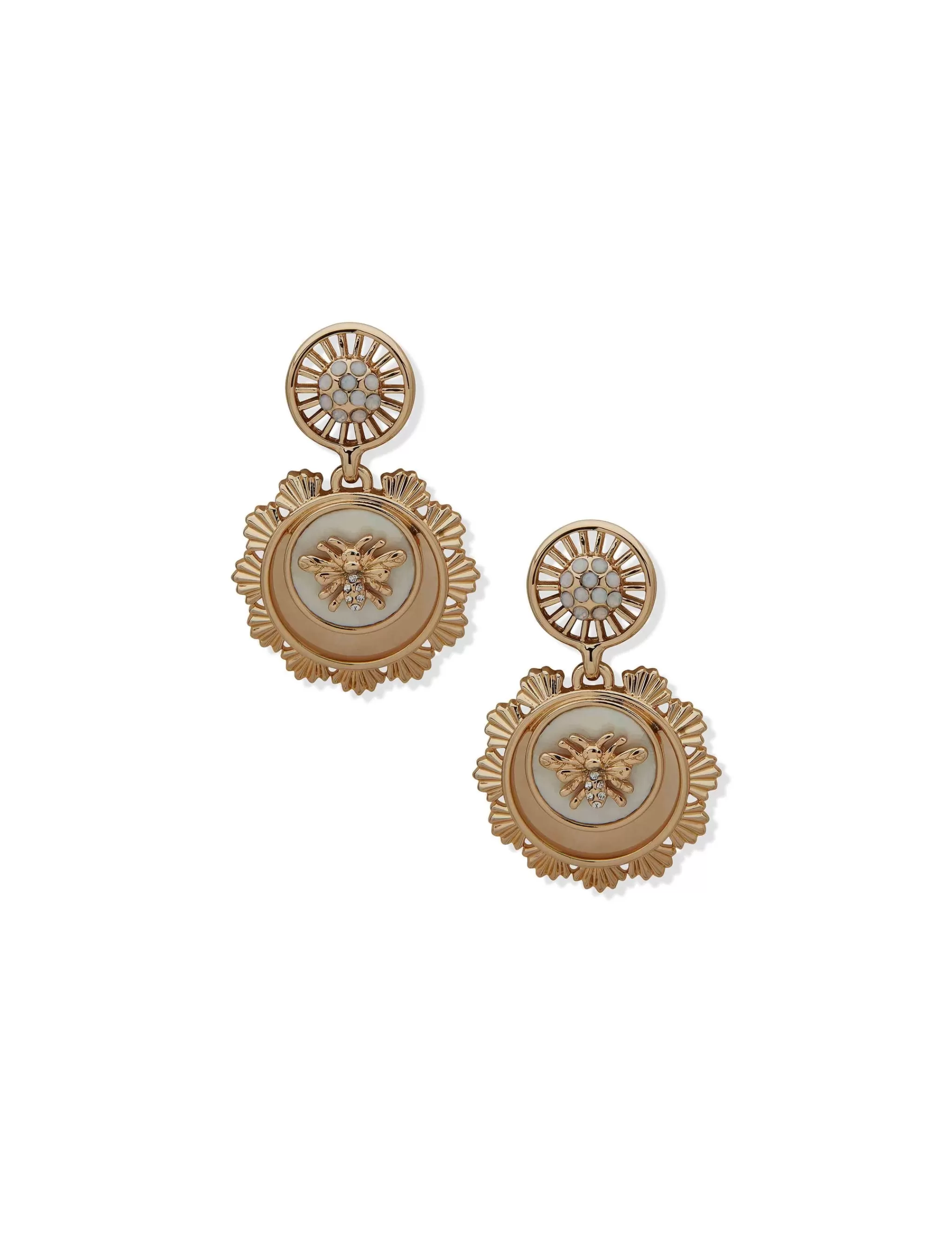 Fashion Anne Klein Bee Motif Drop Earrings