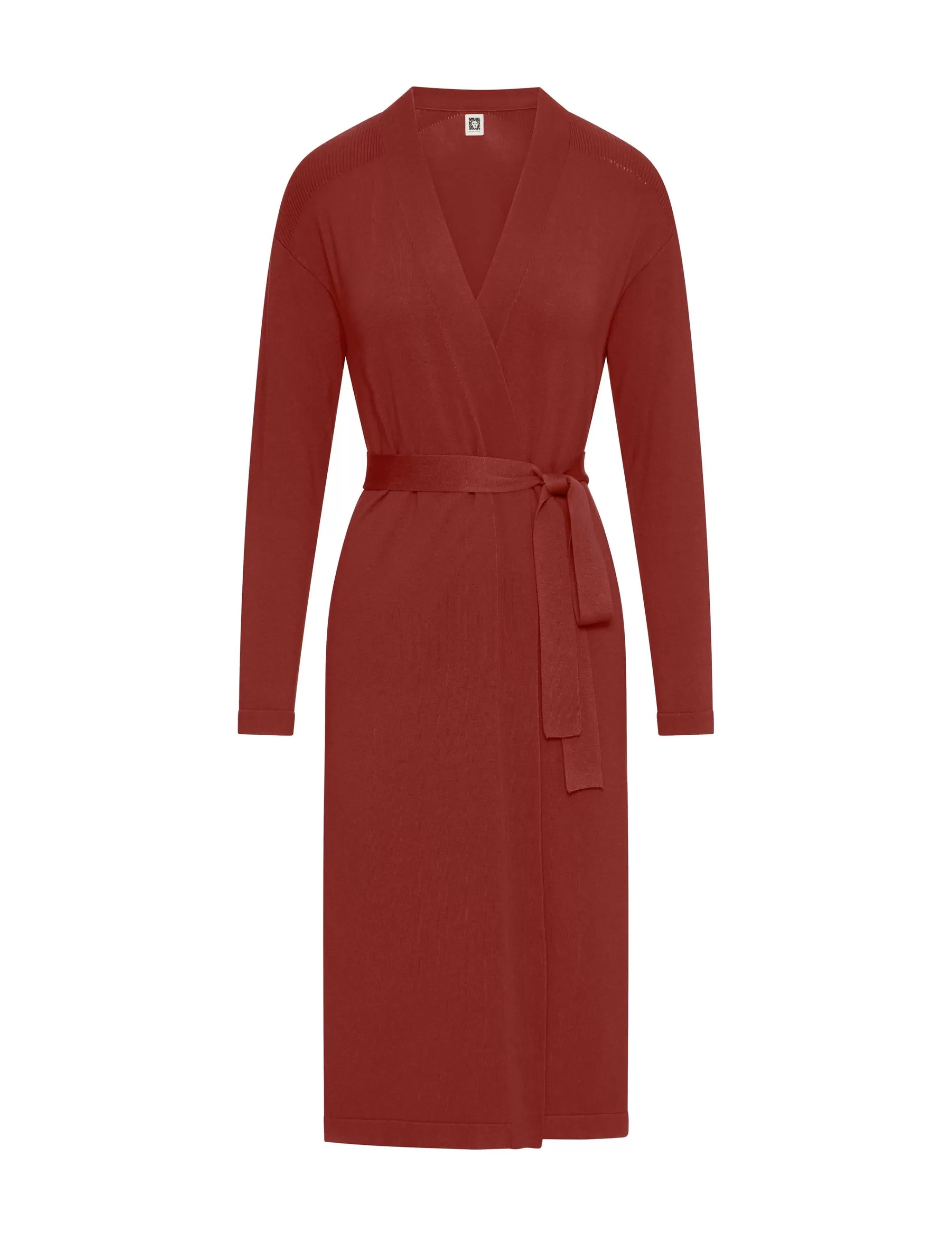 Cheap Anne Klein Belted Long Cardigan- Sale Titian Red