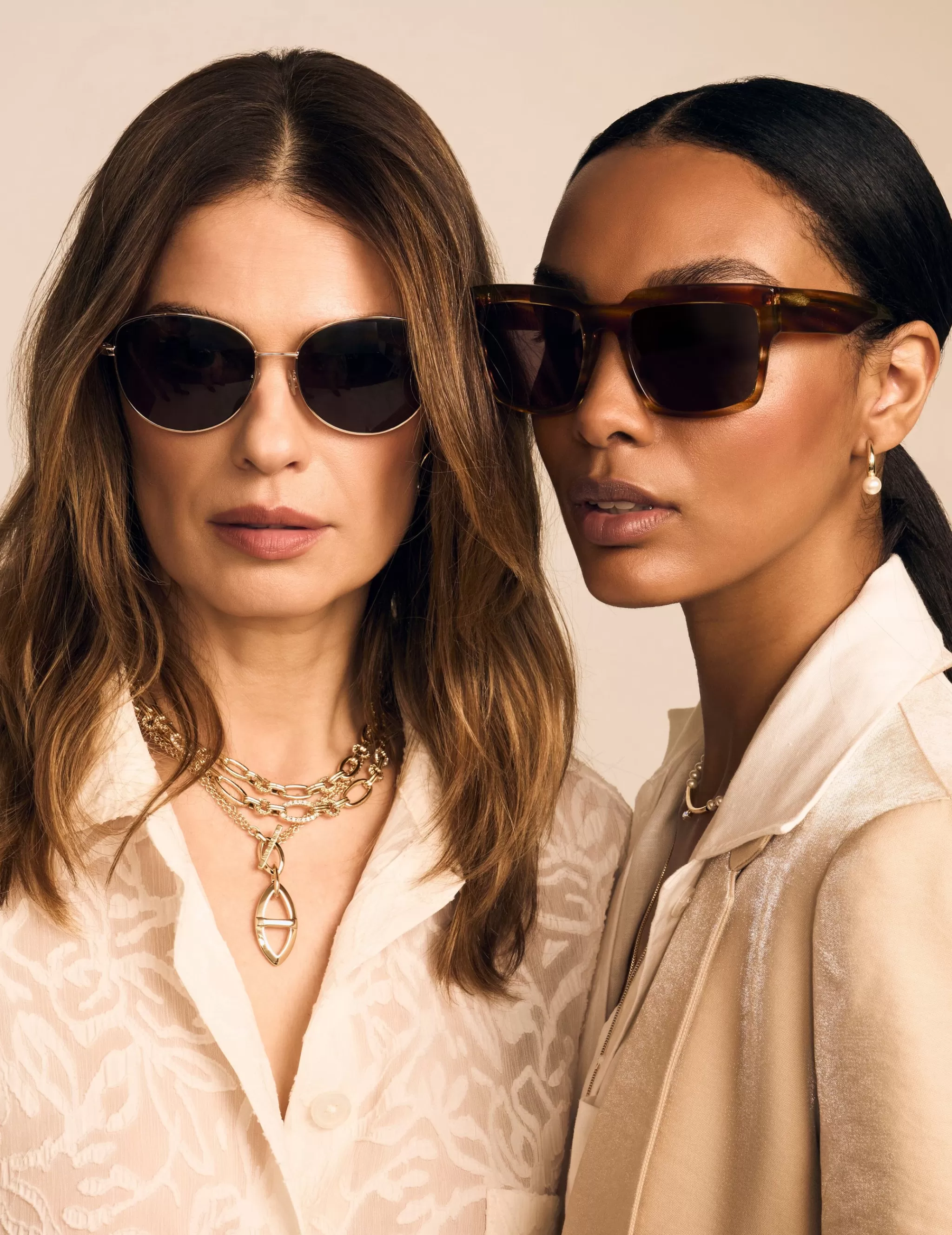 Clearance Anne Klein Blonde Horn Oversized Square Sunglasses
