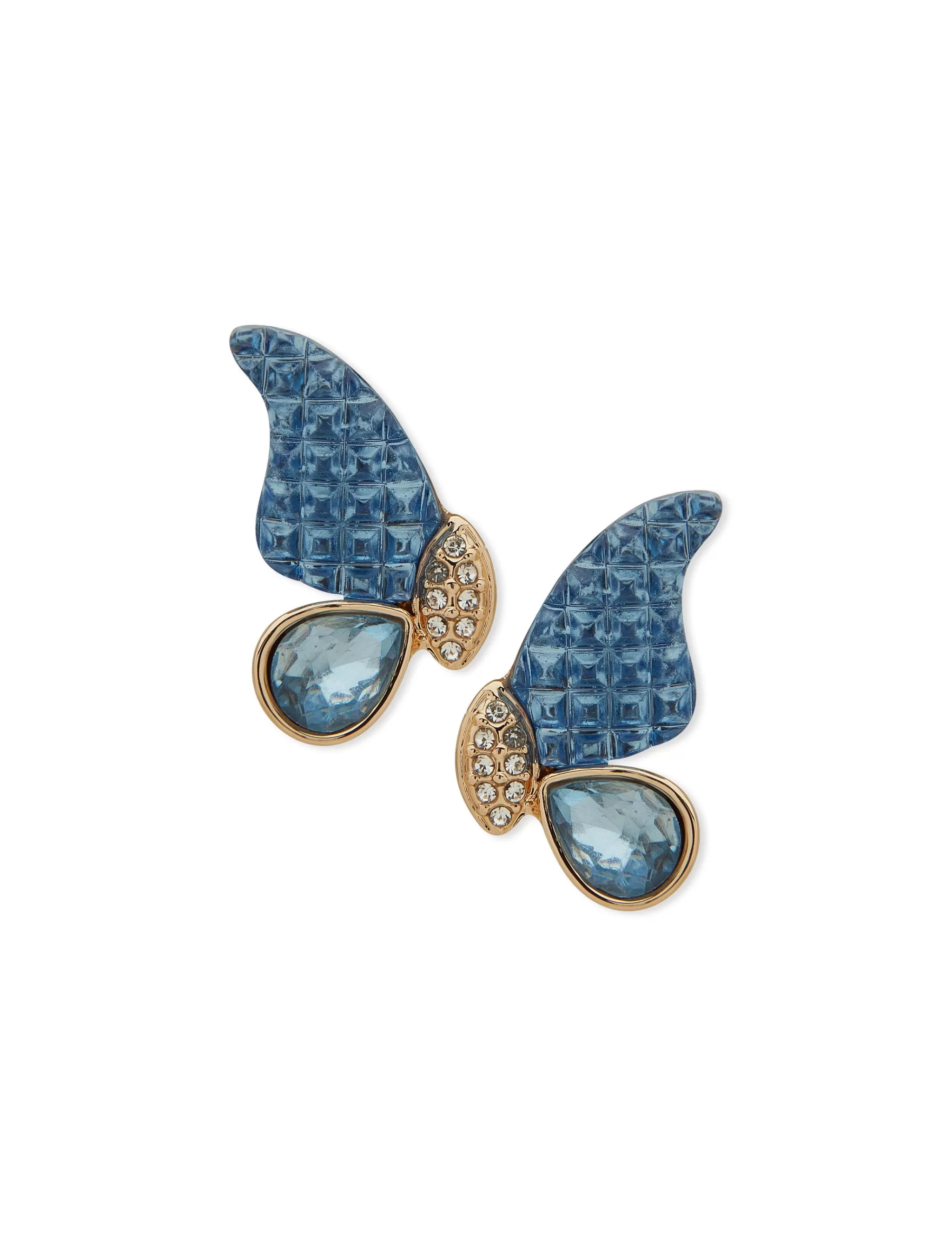 Sale Anne Klein Butterfly Motif Blue Stud Earrings