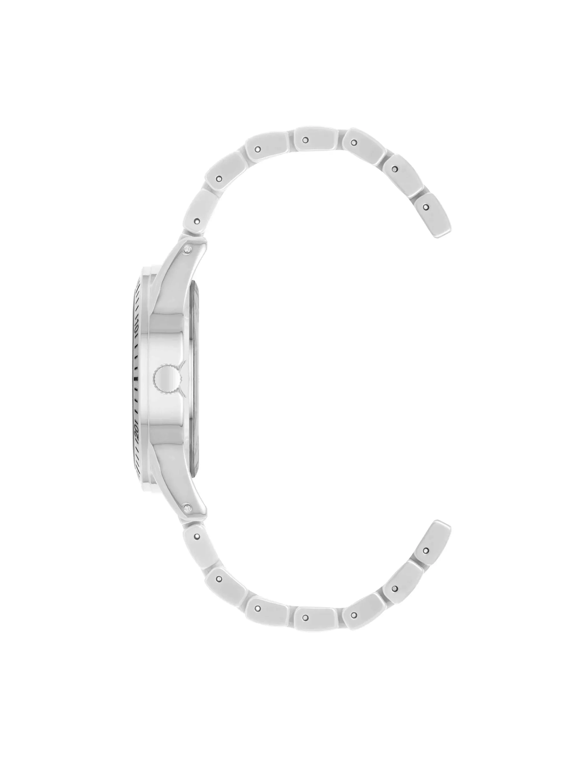 Sale Anne Klein Ceramic Bracelet Boyfriend Watch Silver-Tone/White