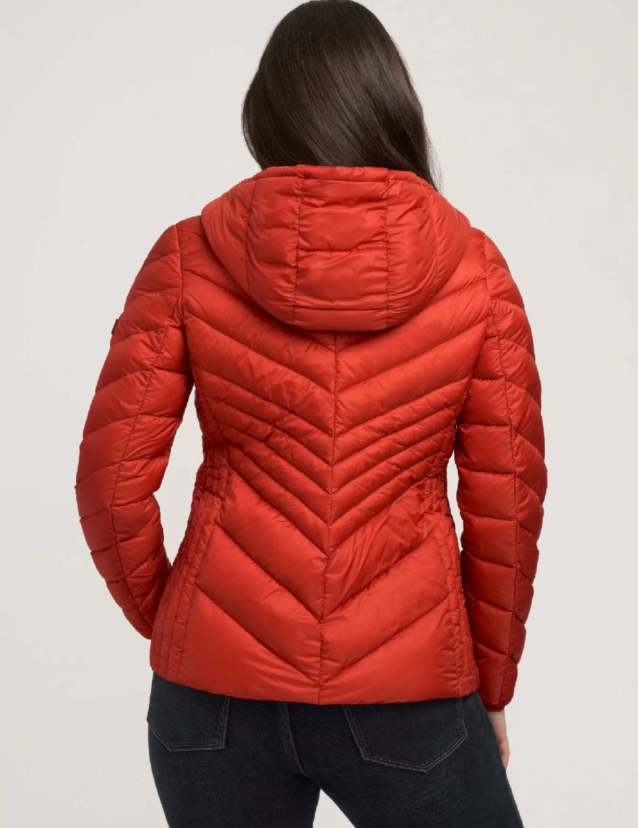 Store Anne Klein Chevron Packable Puffer Jacket
