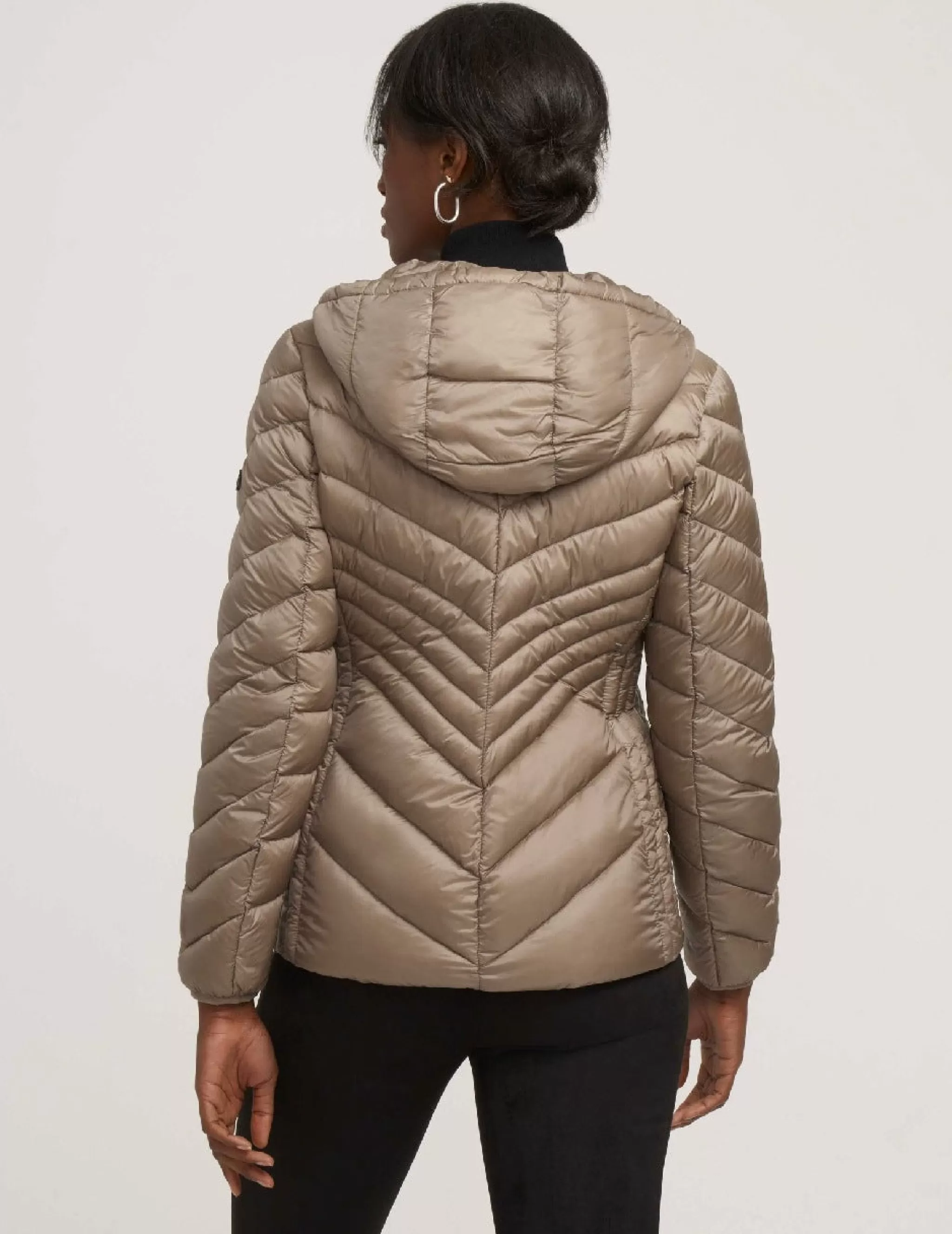 Hot Anne Klein Chevron Packable Puffer Jacket
