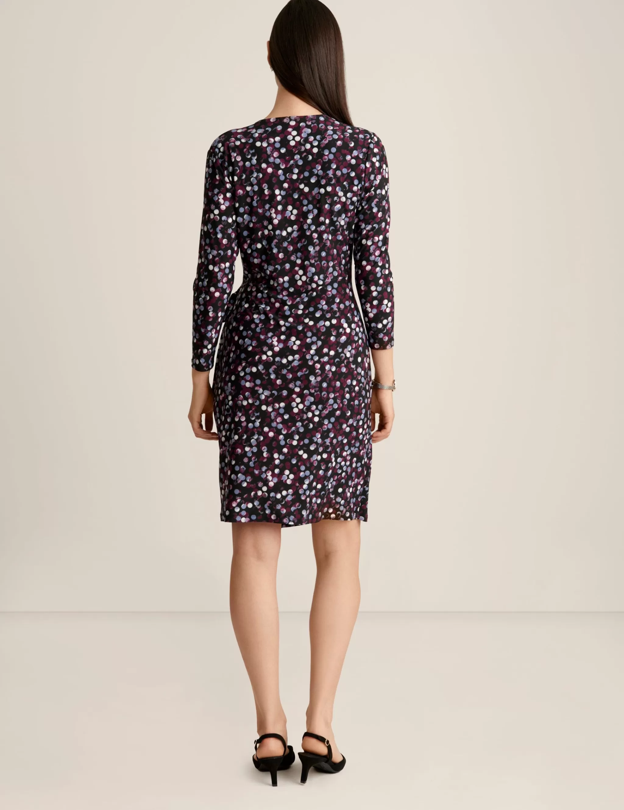 Sale Anne Klein Classic Wrap Dress Deep Plum Multi