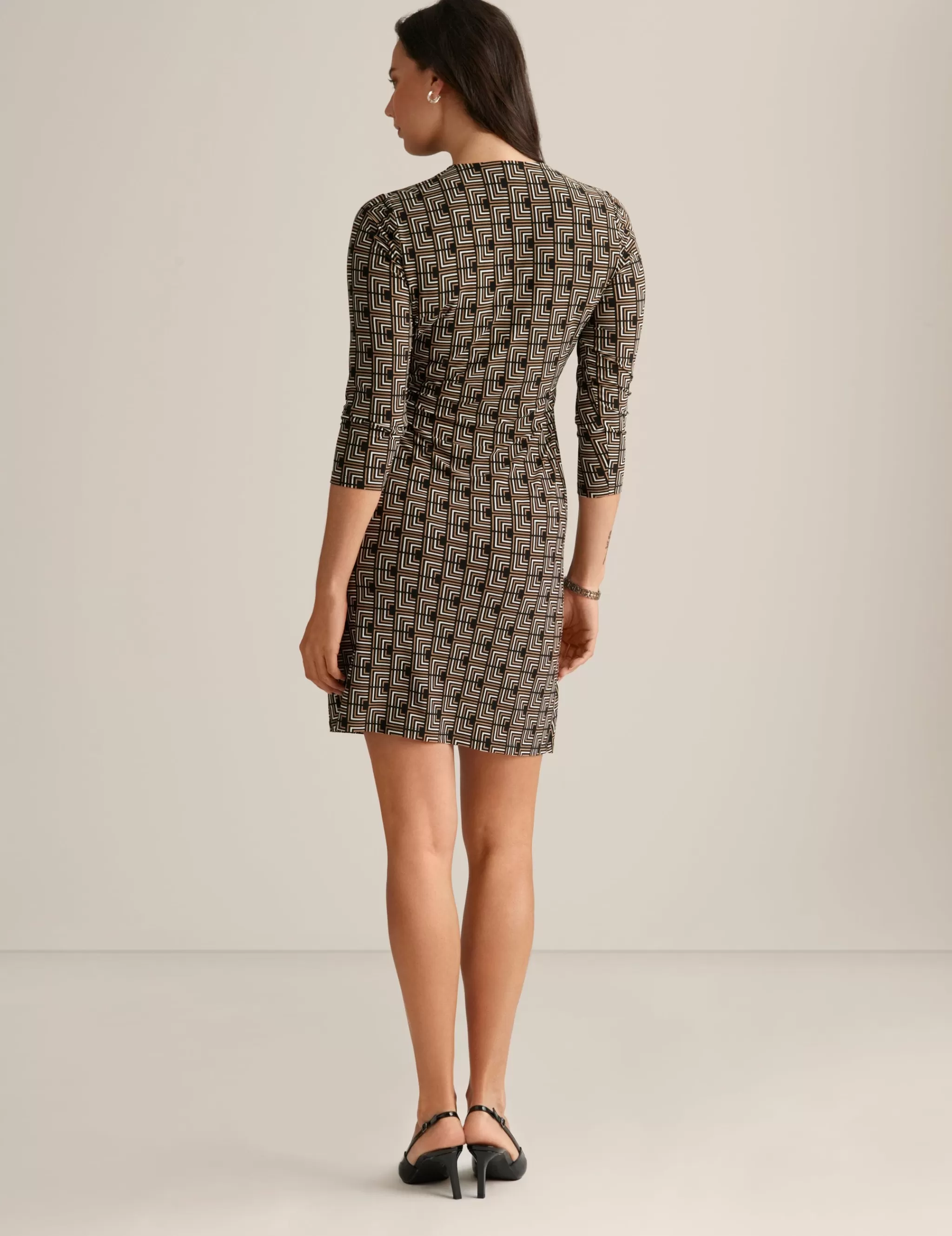 Cheap Anne Klein Classic Wrap Dress Light Coffee Multi