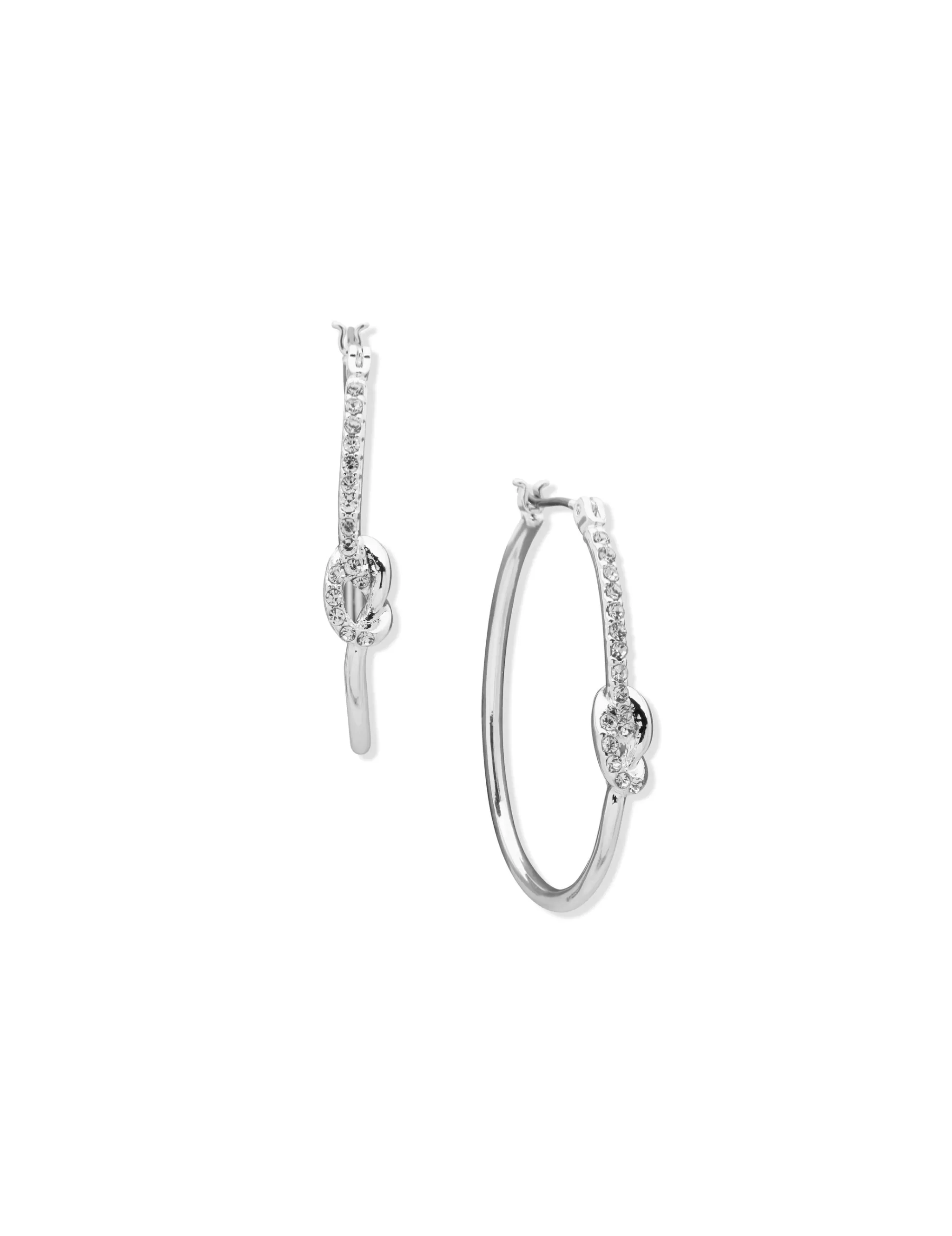 Cheap Anne Klein Click Hoop With Knots Pierced Earrings