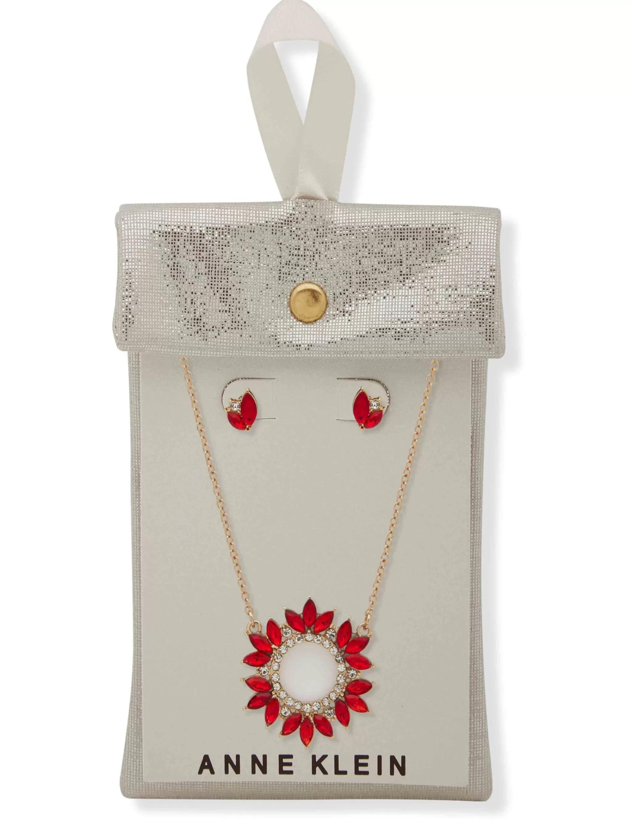 Store Anne Klein Cluster Pendant Necklace/Earring Set