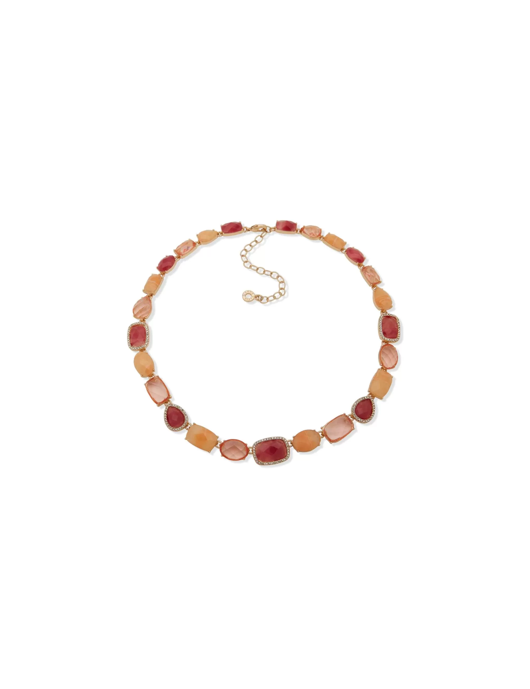 Store Anne Klein Collar Pink Multi Crystal Necklace