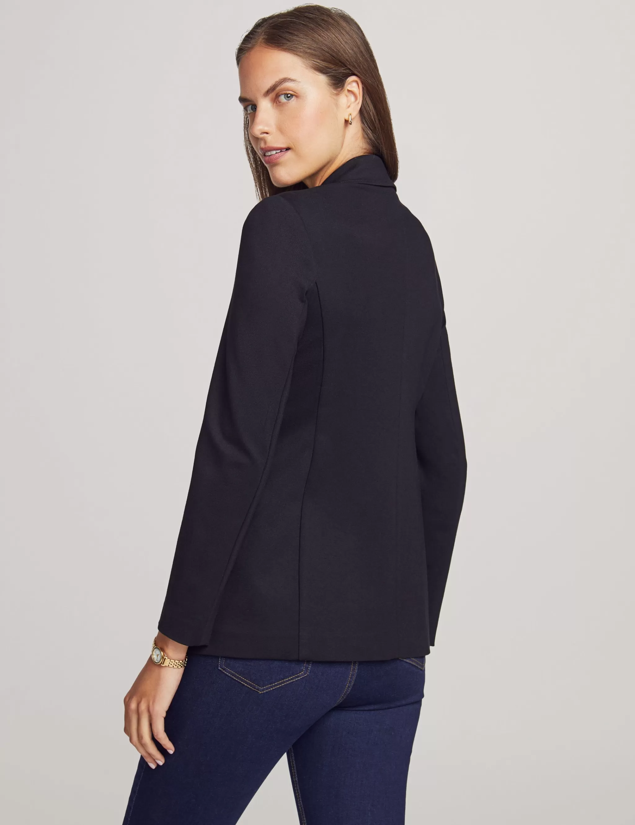 Clearance Anne Klein Collection Compression Notch Collar Jacket Anne Black