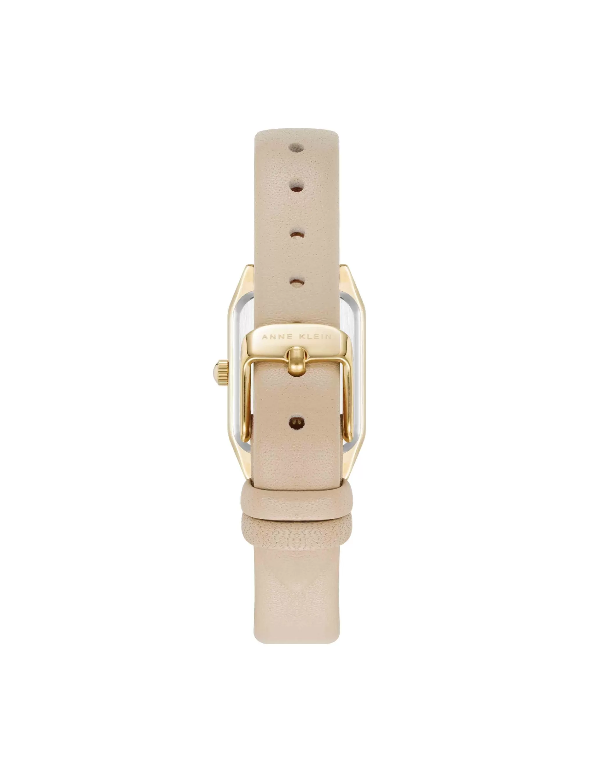 Fashion Anne Klein Consider It Octagonal Leather Band Watch