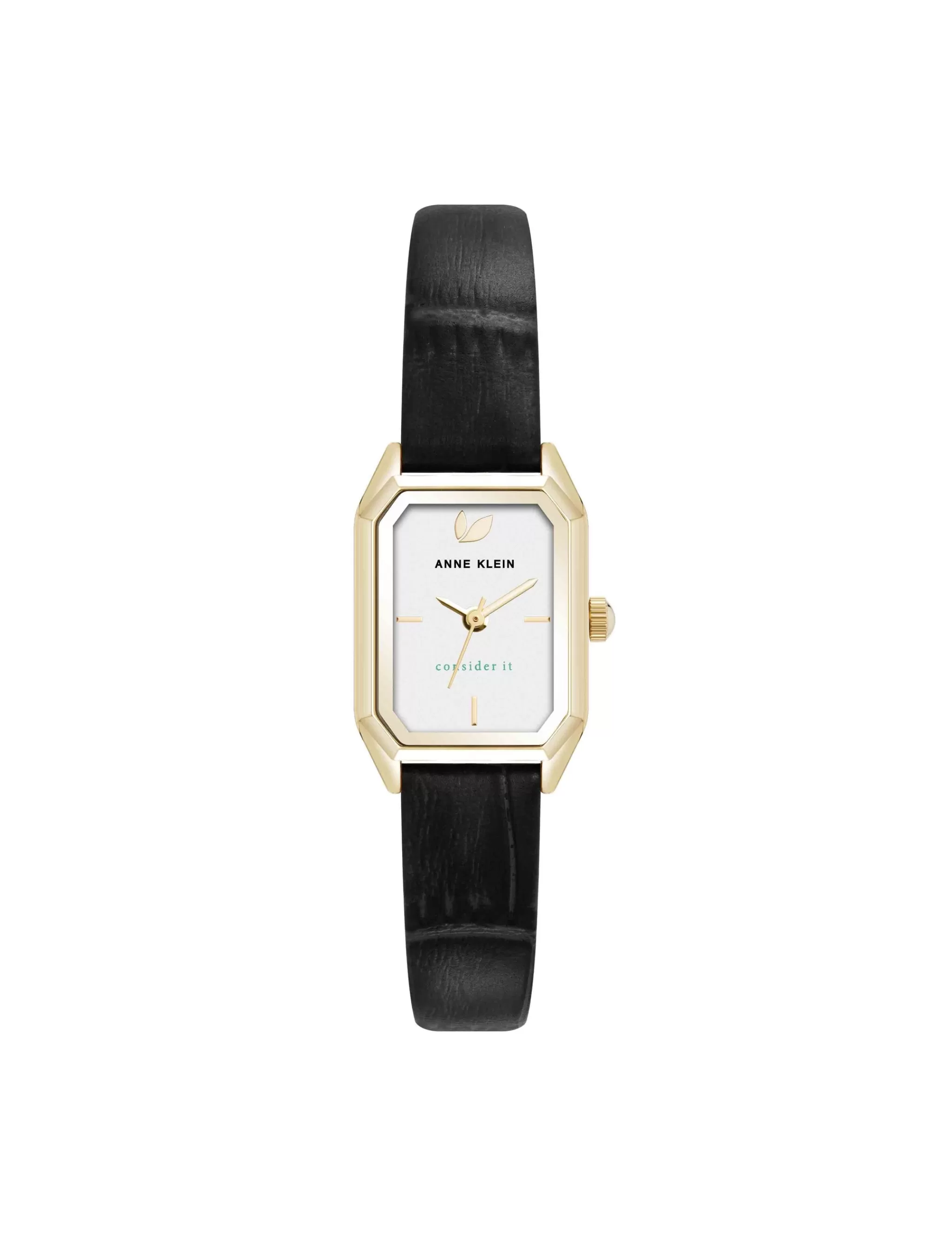 Flash Sale Anne Klein Consider It Octagonal Leather Band Watch