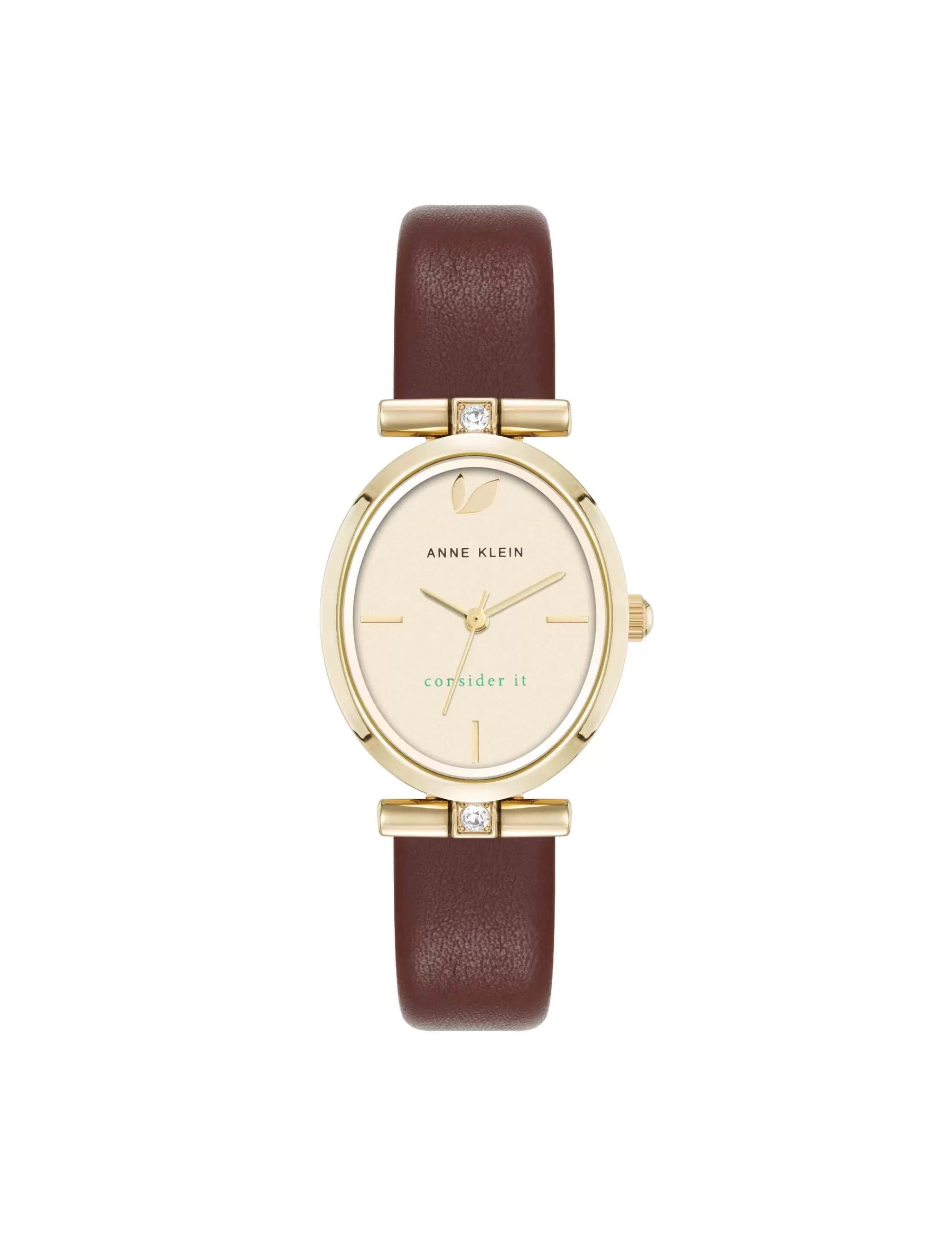 Store Anne Klein Consider It Oval Case Leather Watch