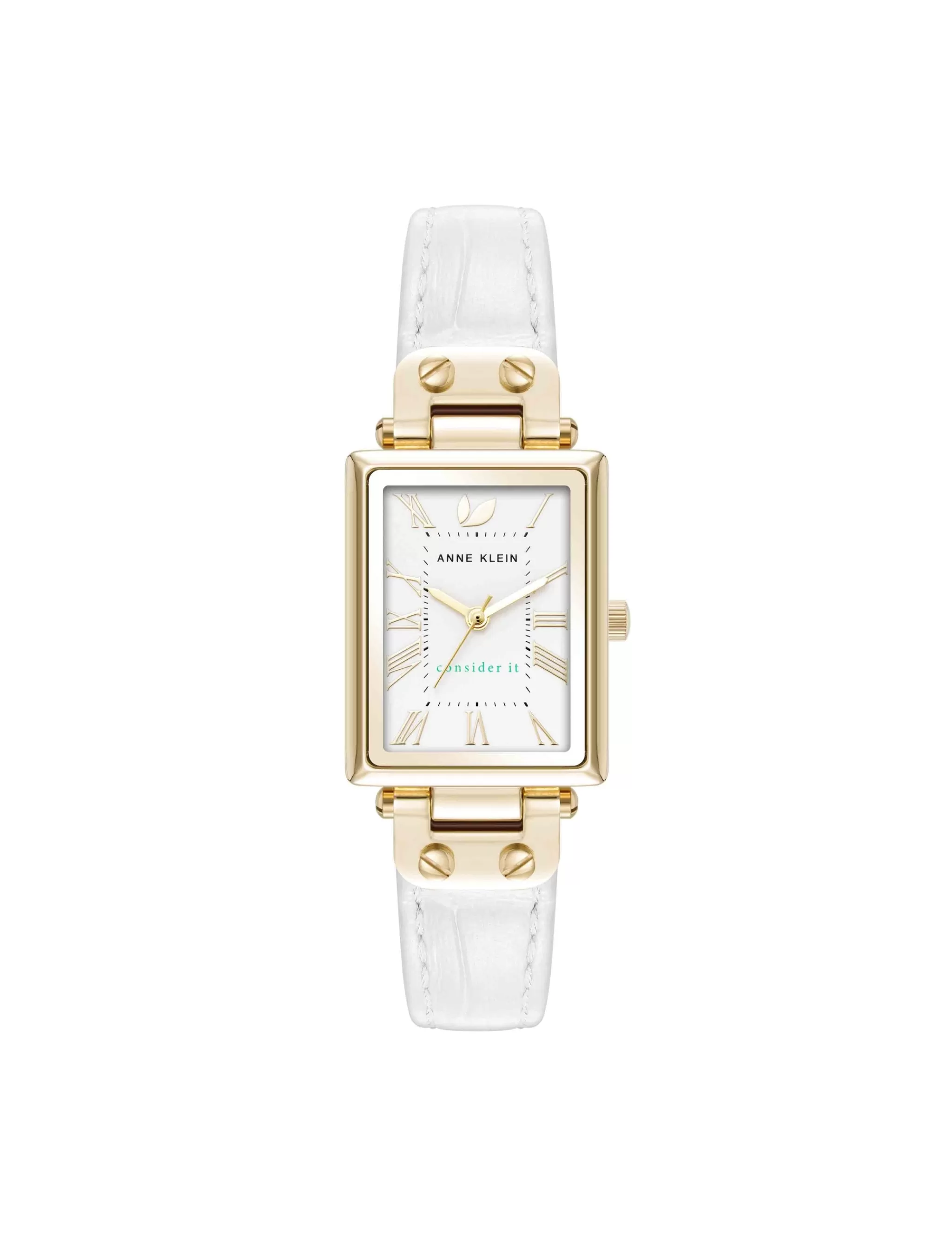 Cheap Anne Klein Consider It Rectangular Case Leather Watch