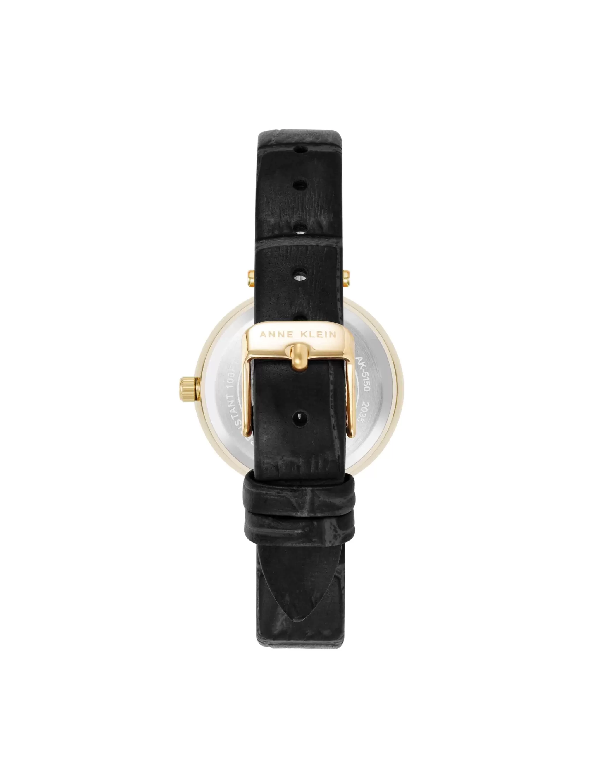 Flash Sale Anne Klein Consider It Round Leather Band Watch