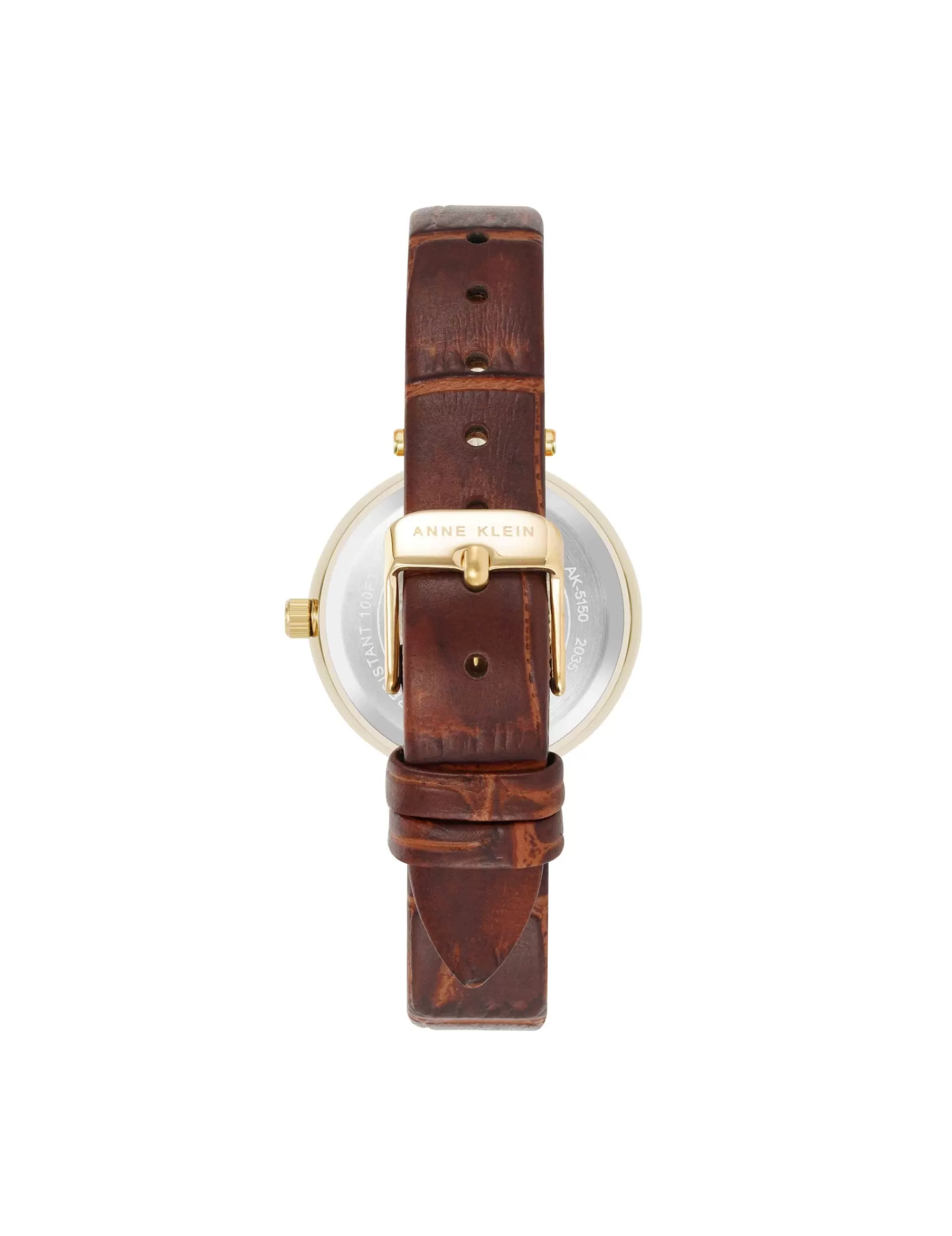 Best Anne Klein Consider It Round Leather Band Watch