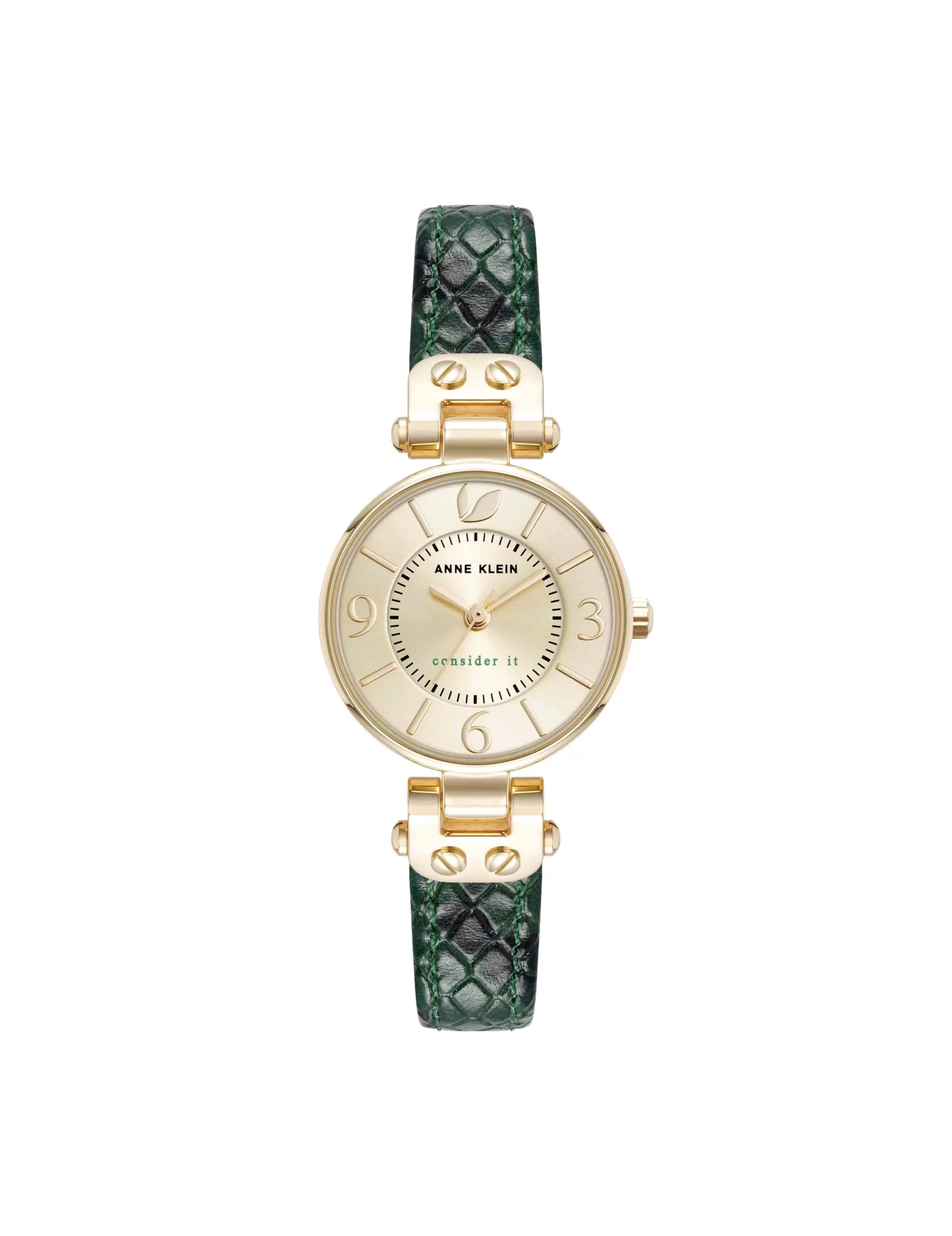Shop Anne Klein Consider It Sustainable Leather Strap Watch