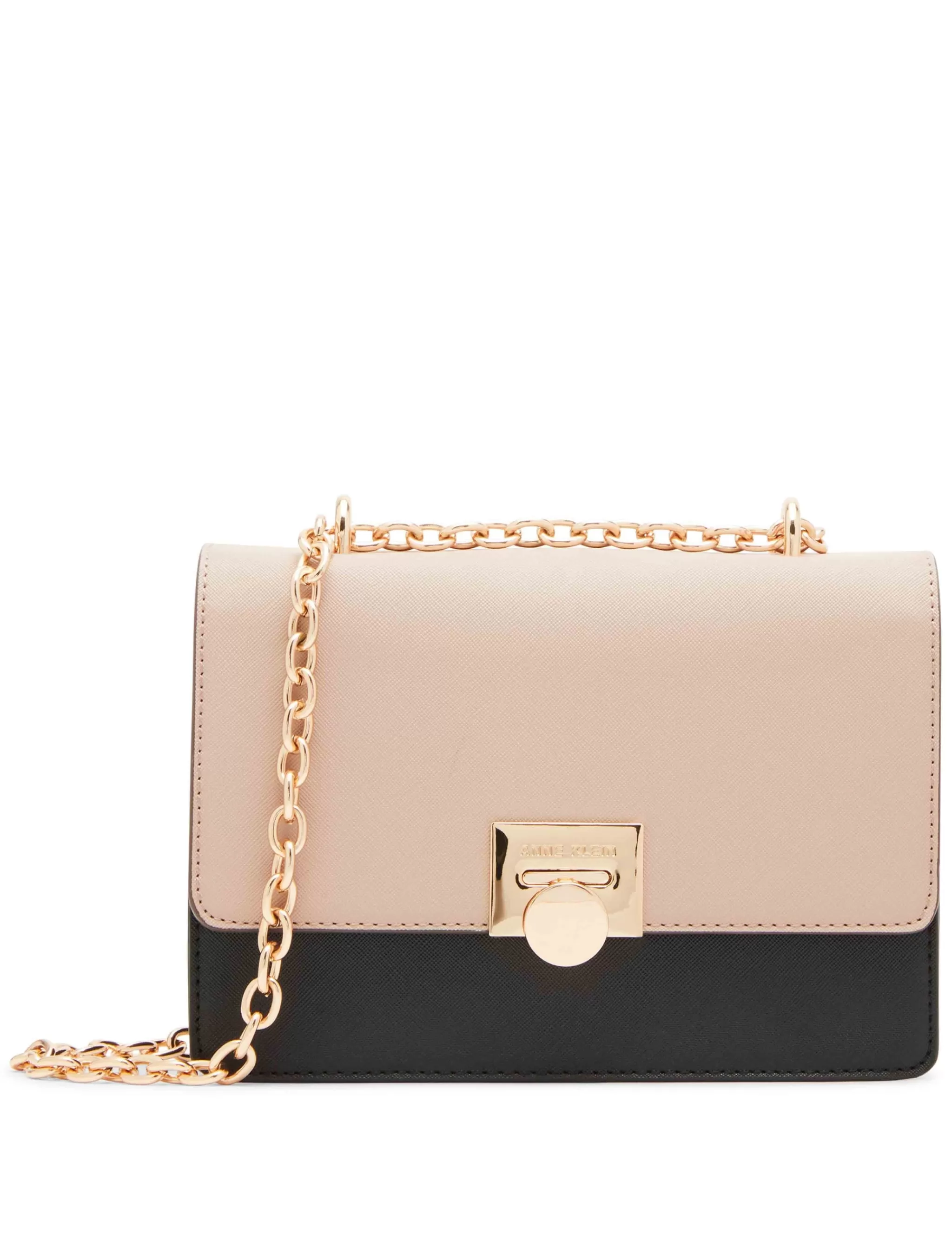 Sale Anne Klein Convertible Flap Shoulder Bag With Flip Lock Timeless Taupe/Black