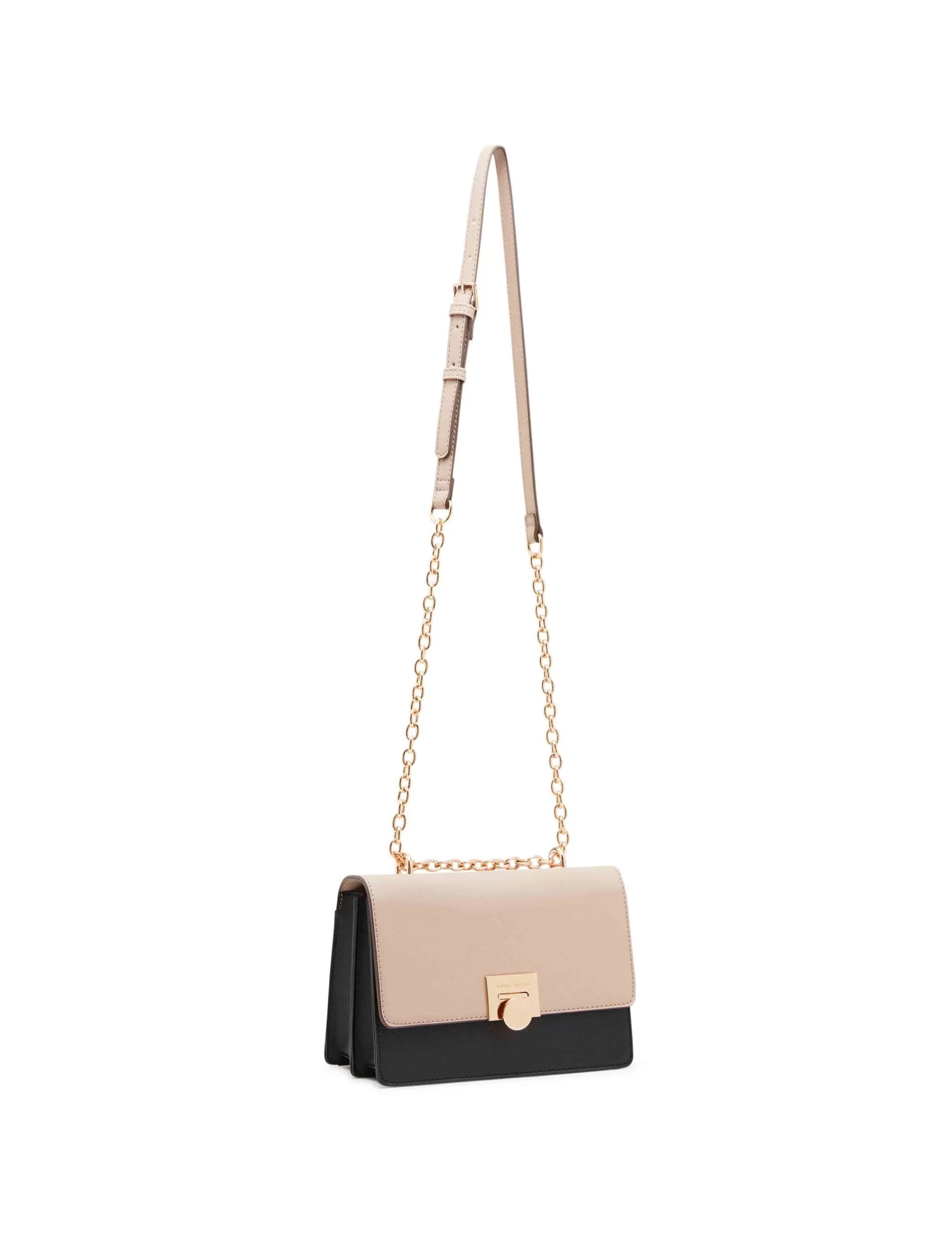 Sale Anne Klein Convertible Flap Shoulder Bag With Flip Lock Timeless Taupe/Black