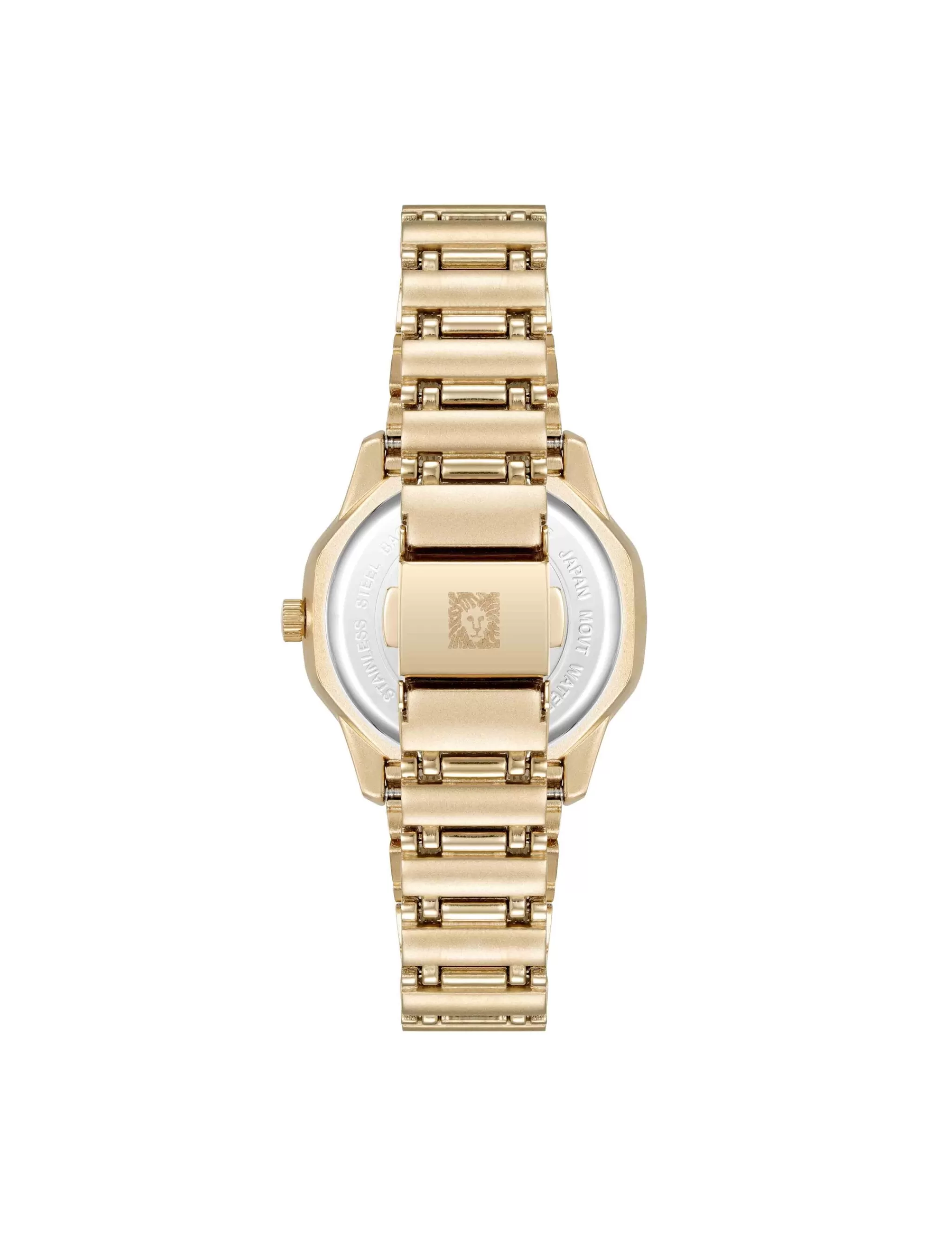 Fashion Anne Klein Crystal Accented Octagonal Case Watch