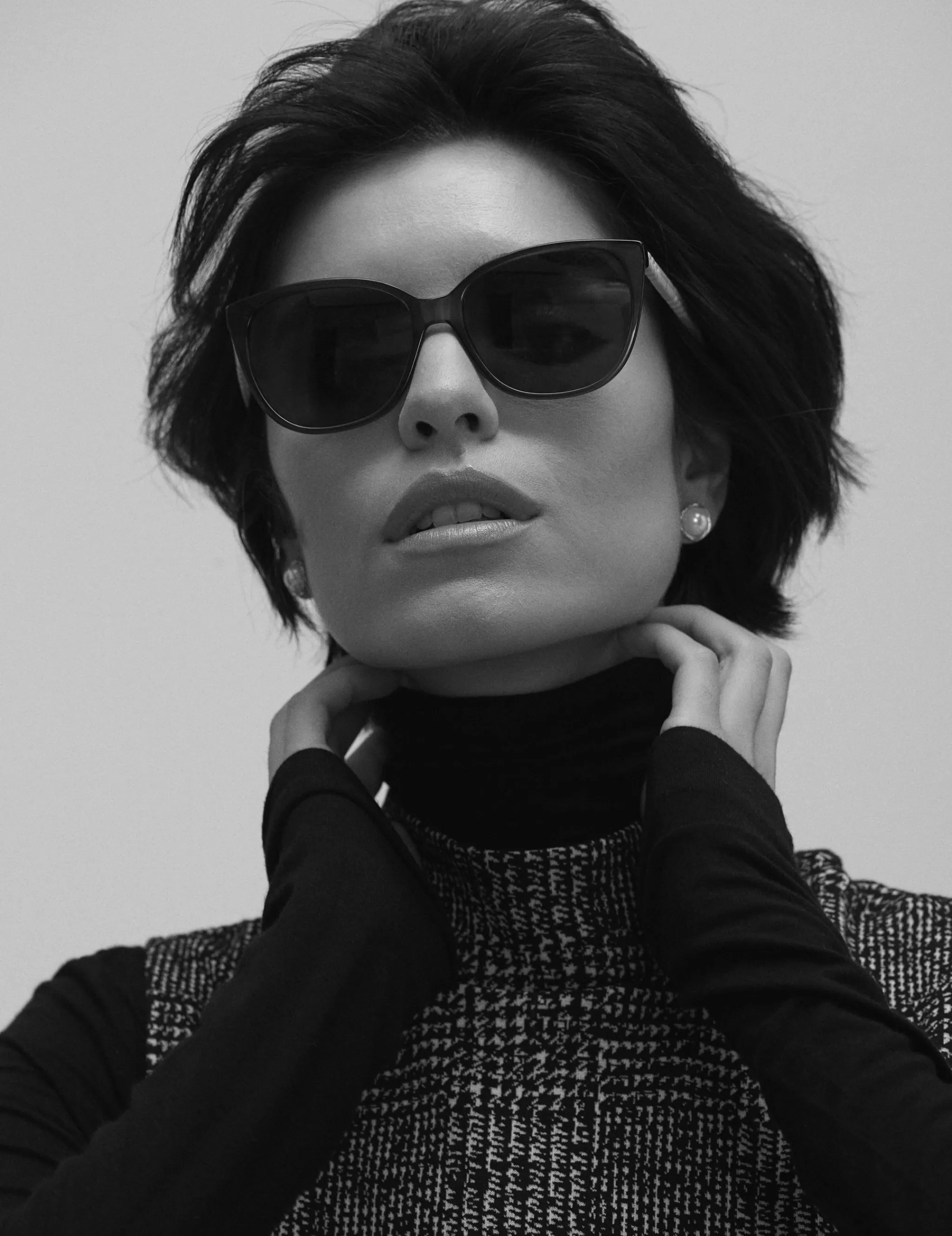 New Anne Klein Crystal Cat-Eye Braided Sunglasses