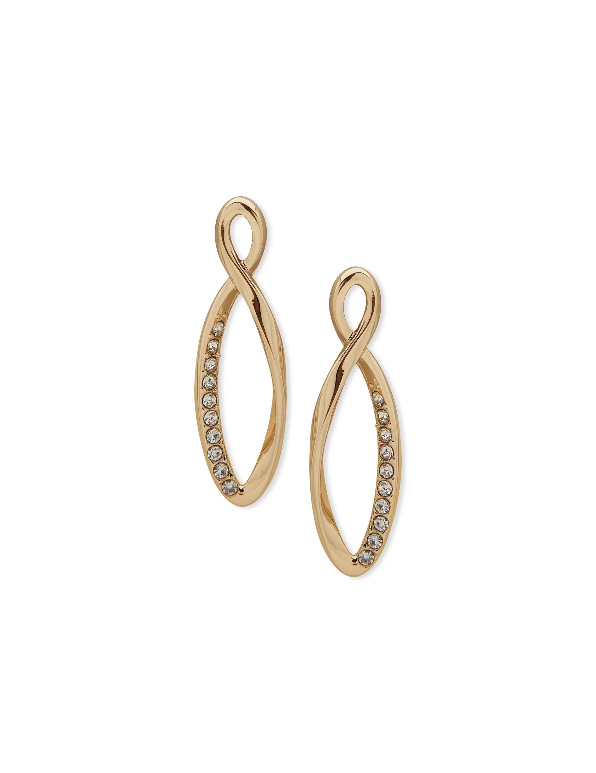 Hot Anne Klein Crystal Post Twist Drop Earrings