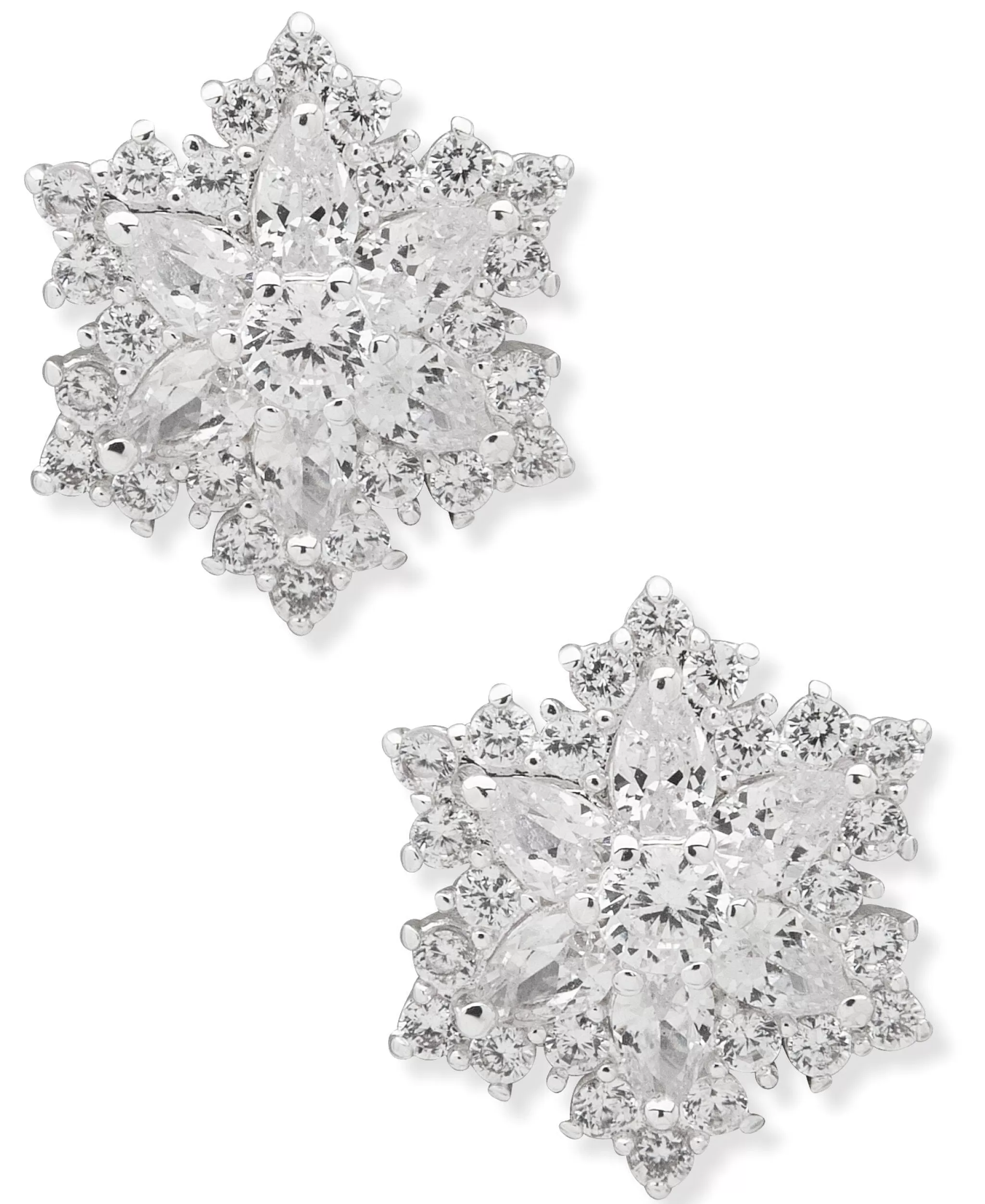 Shop Anne Klein Crystal Snowflake Button Earrings