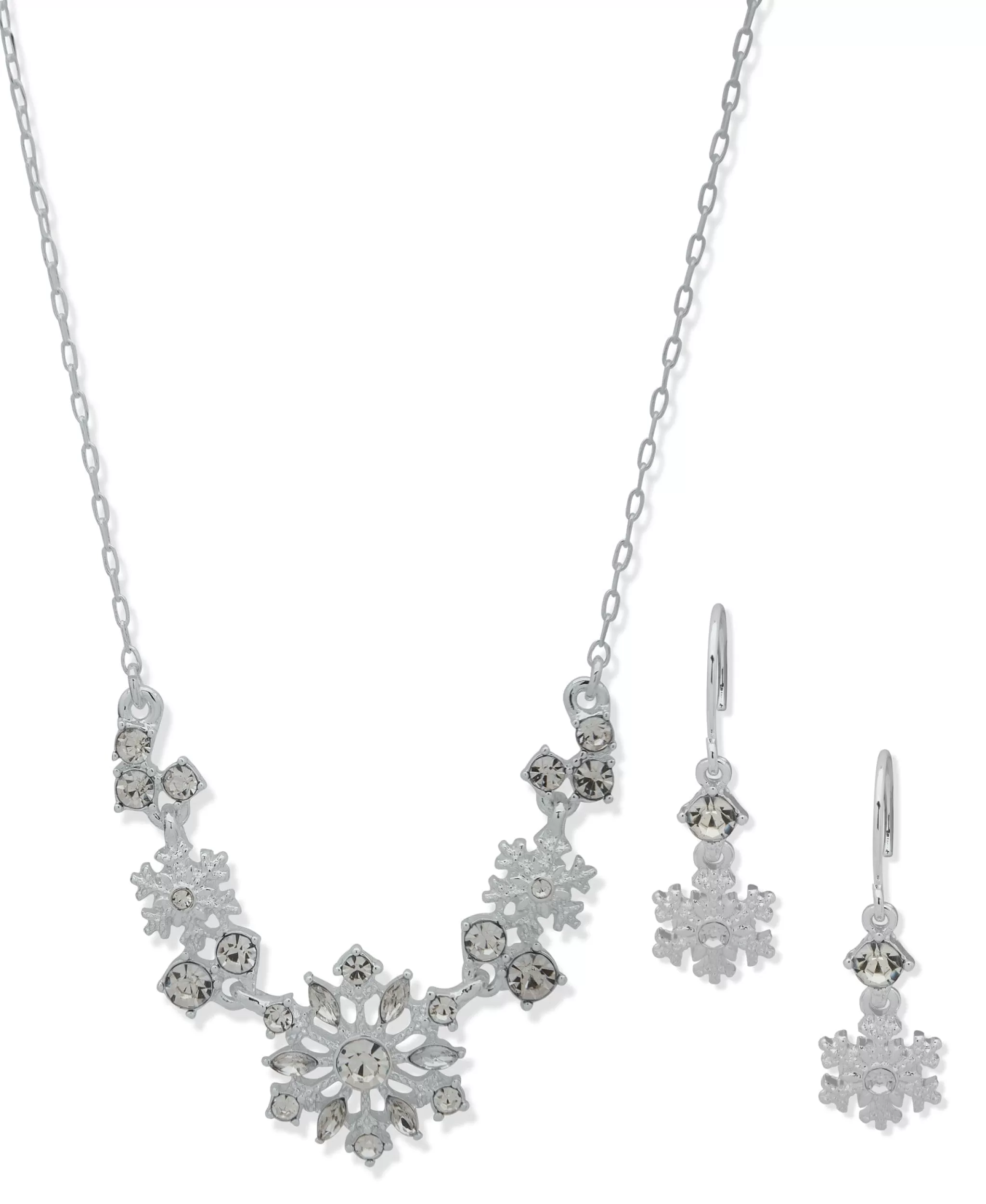 Sale Anne Klein Crystal Snowflake Necklace And Earring Set