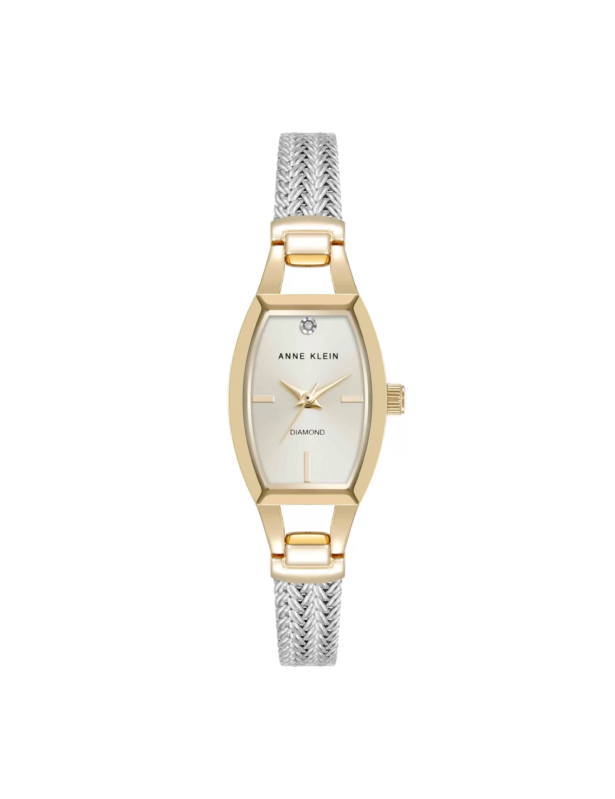 Best Anne Klein Cushion Case Mesh Bracelet Watch Silver-Tone/Gold-Tone