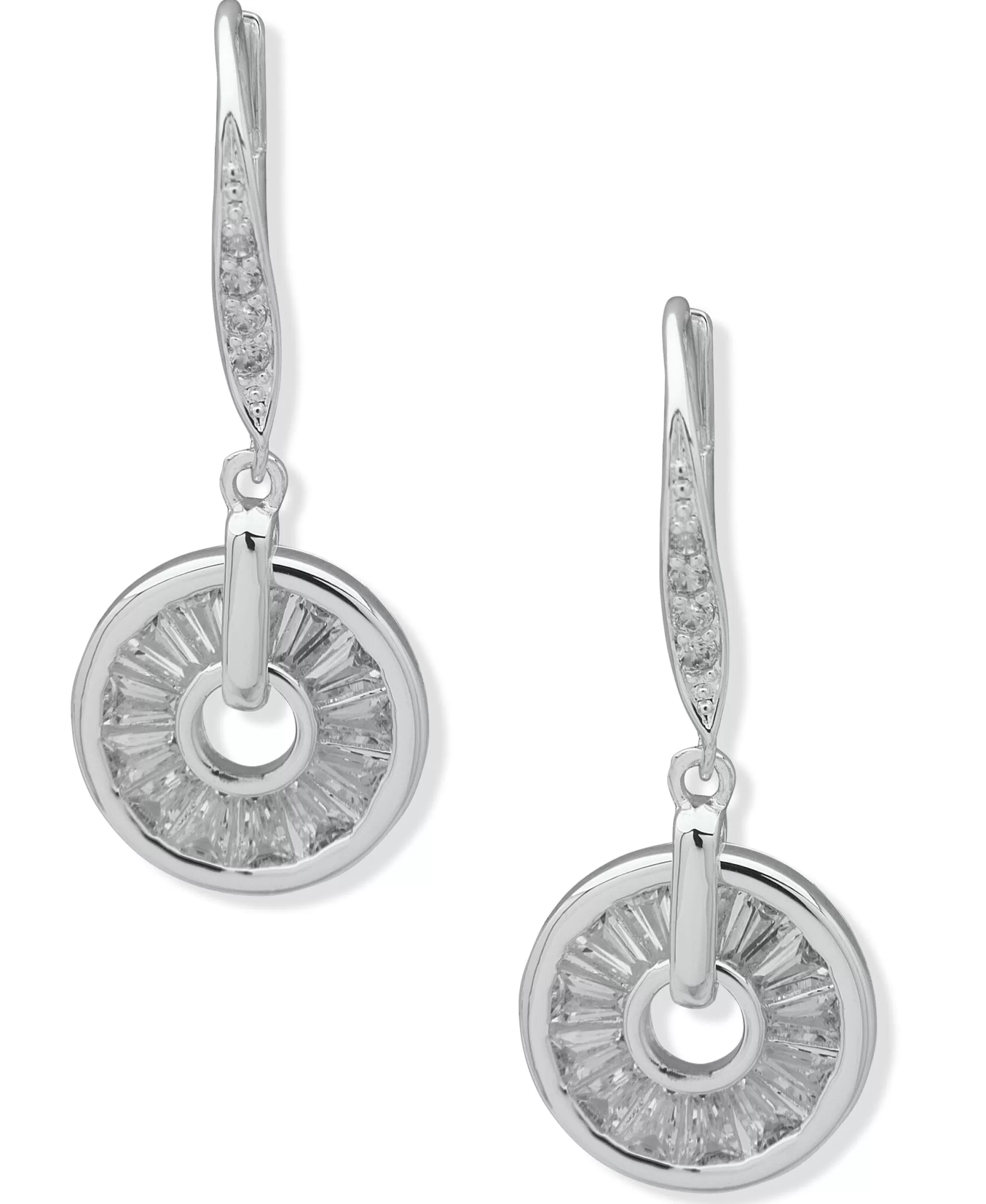 Cheap Anne Klein CZ Disc Drop Earrings