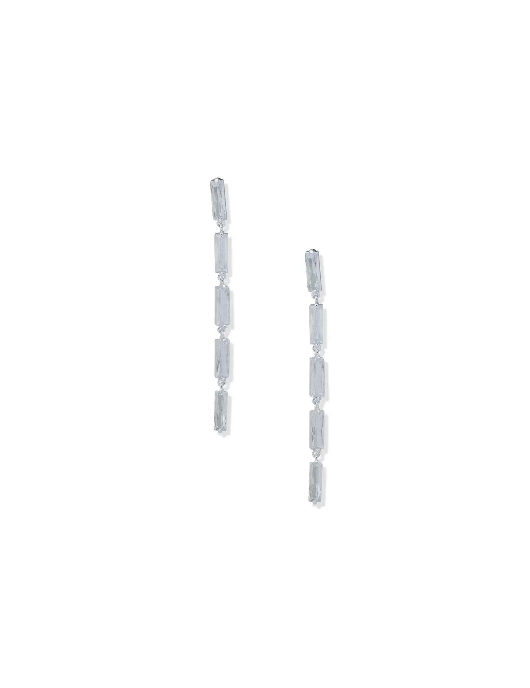 Flash Sale Anne Klein CZ Linear Baguette Earrings