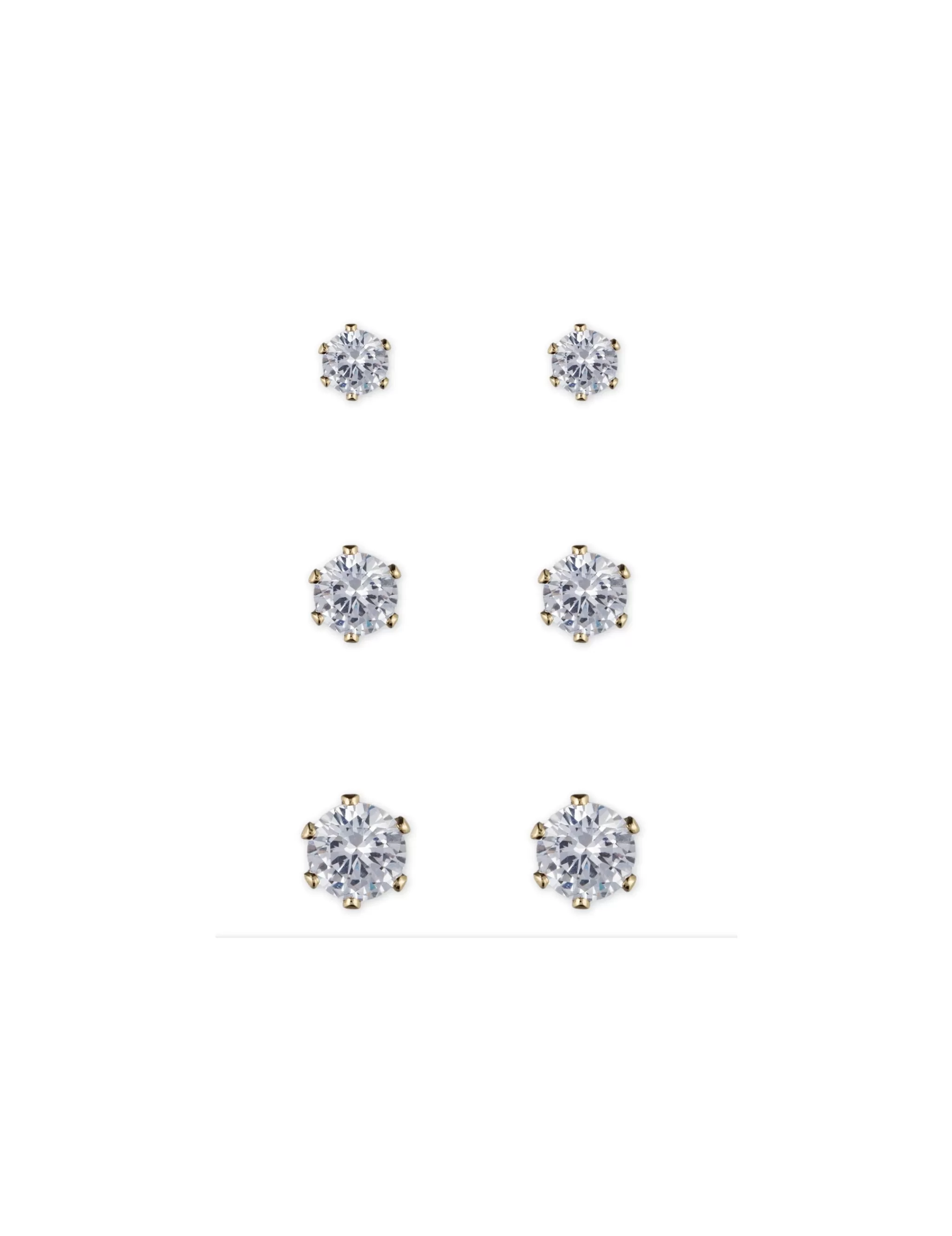 New Anne Klein CZ Stud Earring Trio