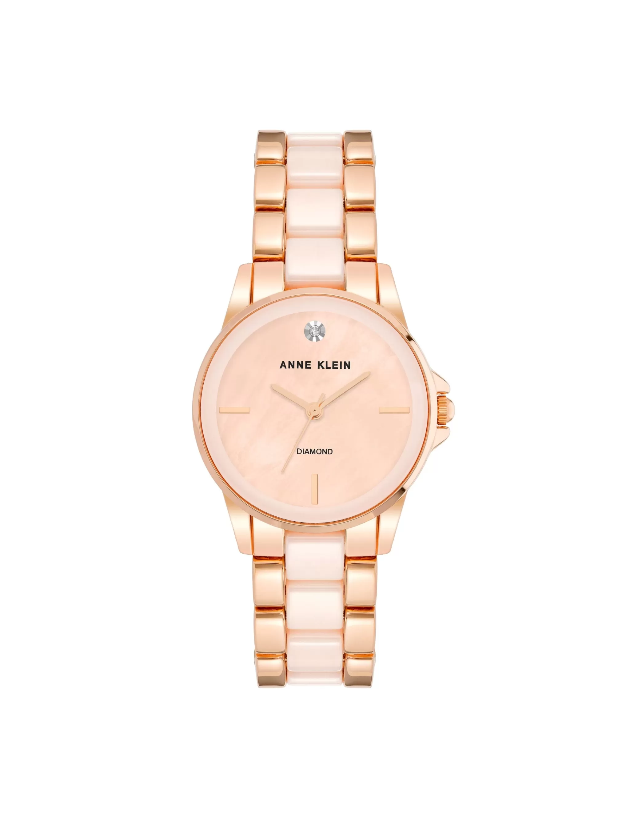 Sale Anne Klein Diamond Accented Ceramic Bracelet Watch Blush/Rose Gold-Tone