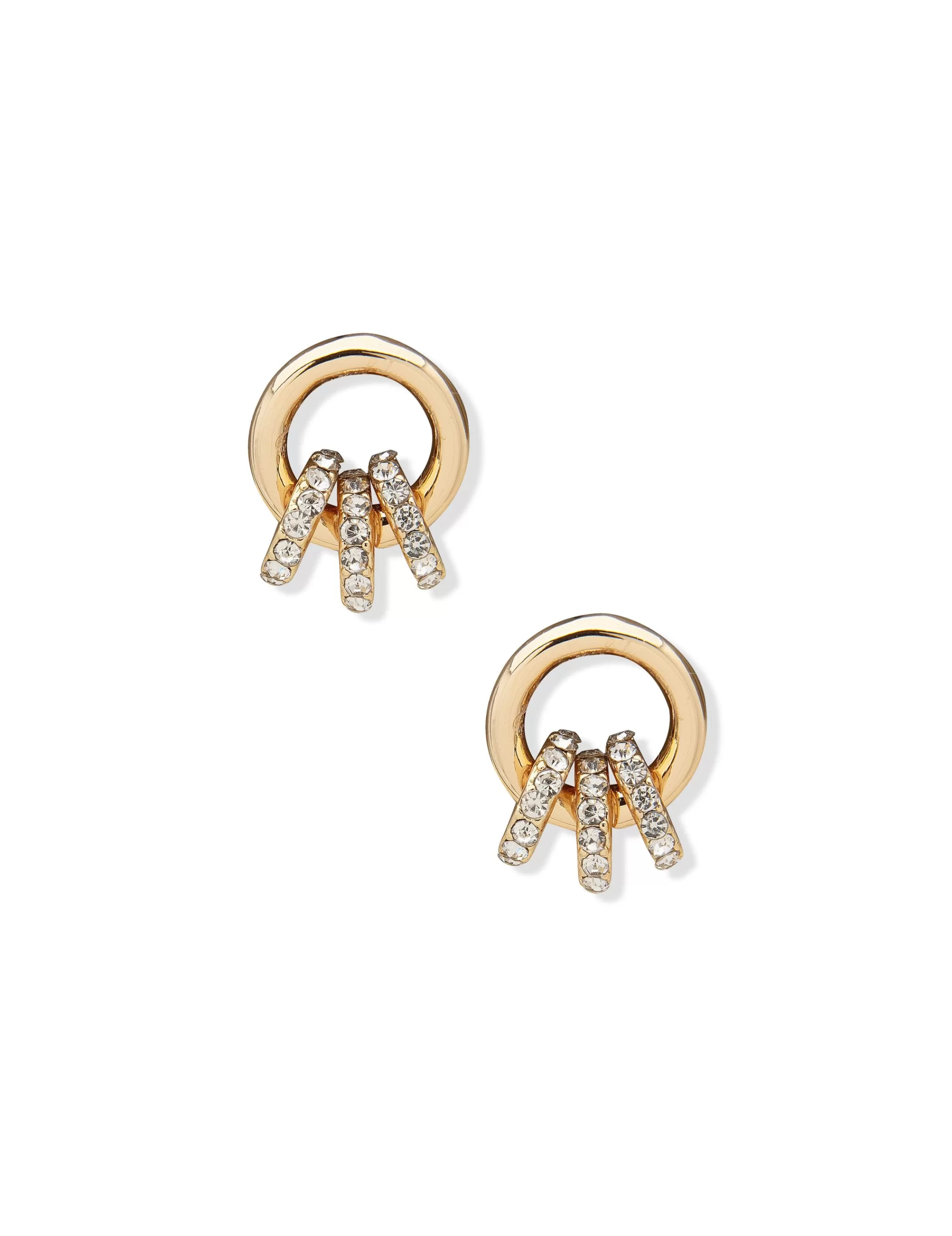 Cheap Anne Klein Drop Earrings With Mini Pave Hoops