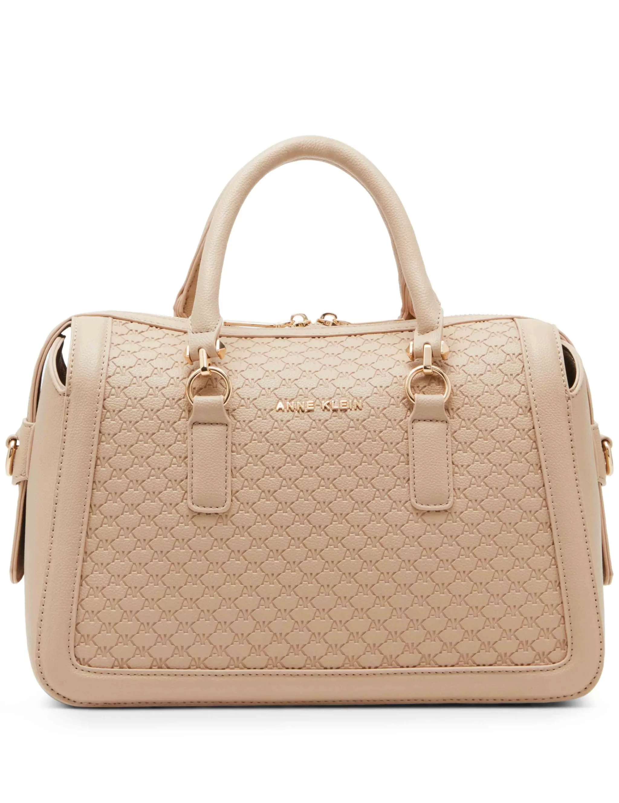 Sale Anne Klein Embossed Ak Logo Top Zip Satchel