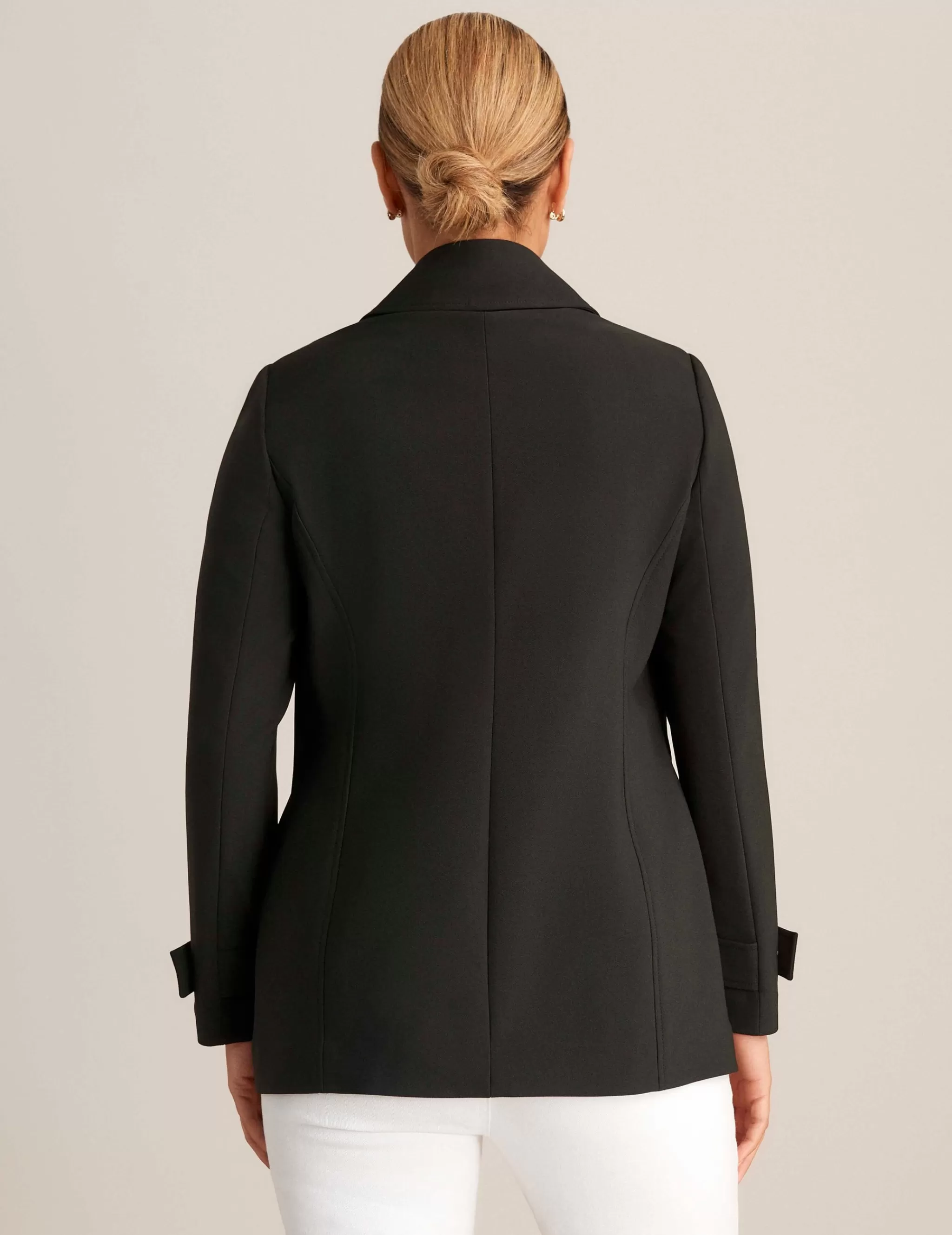 Clearance Anne Klein Faux Double Breasted Short Trench Anne Black
