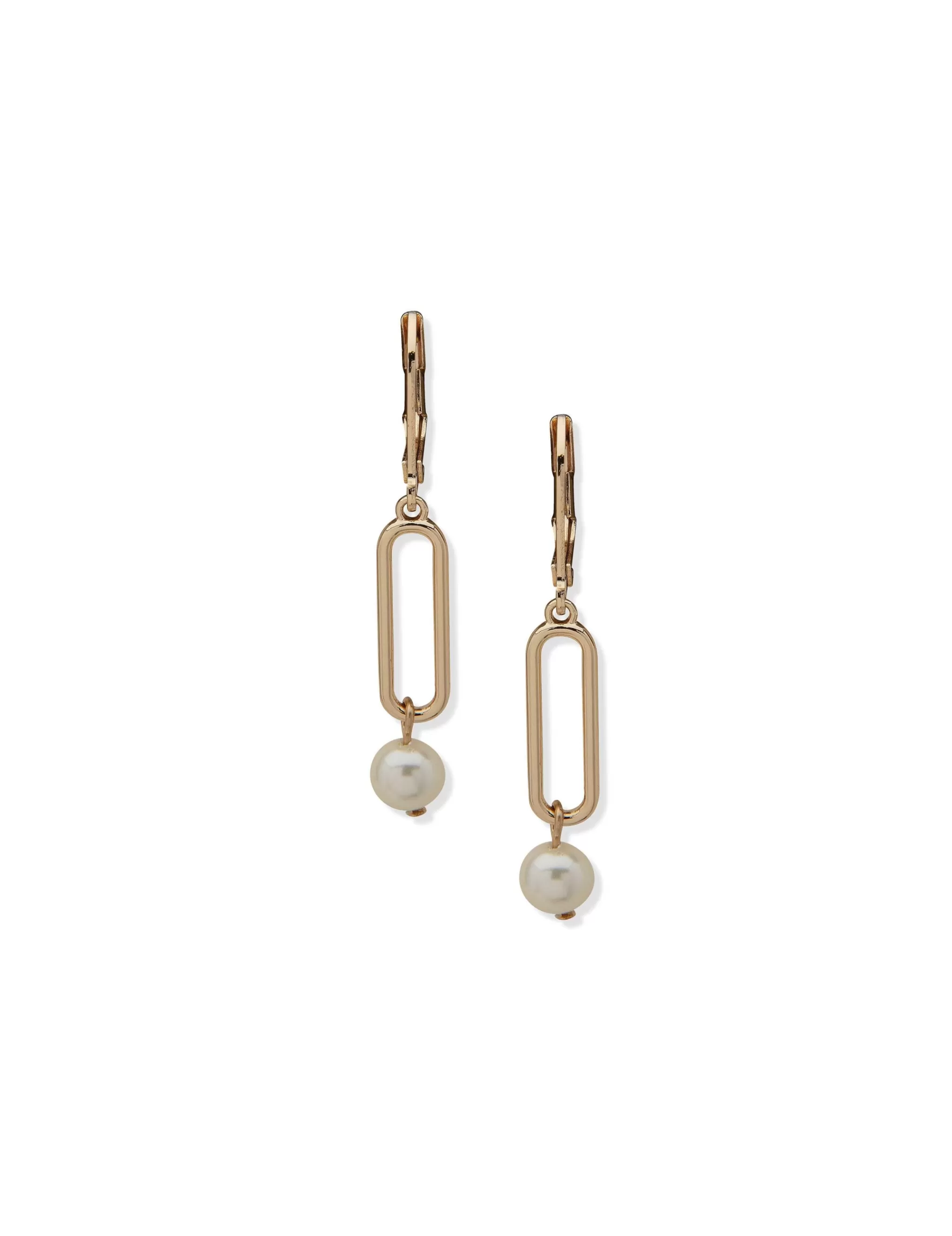 Sale Anne Klein Faux Pearl Link Drop Earrings