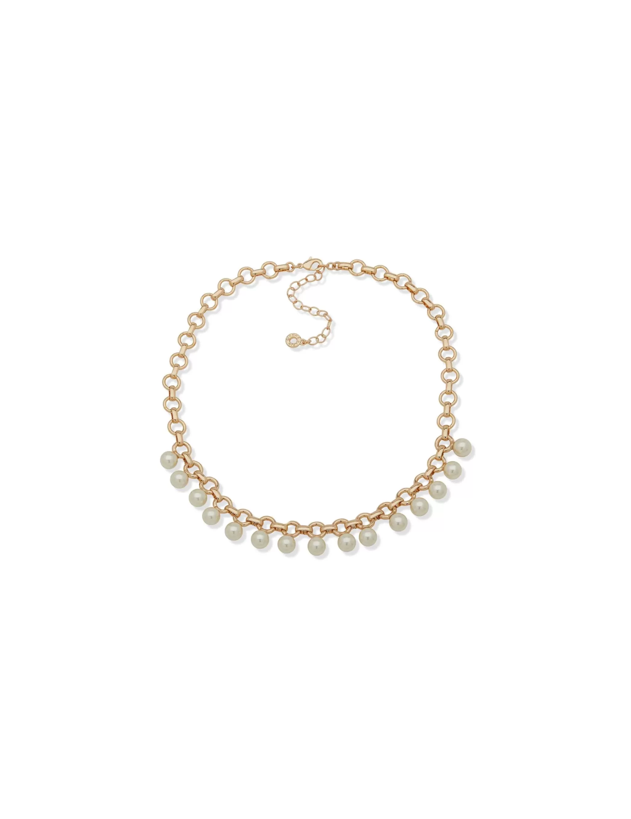 Sale Anne Klein Faux Pearl Rolo Chain Necklace