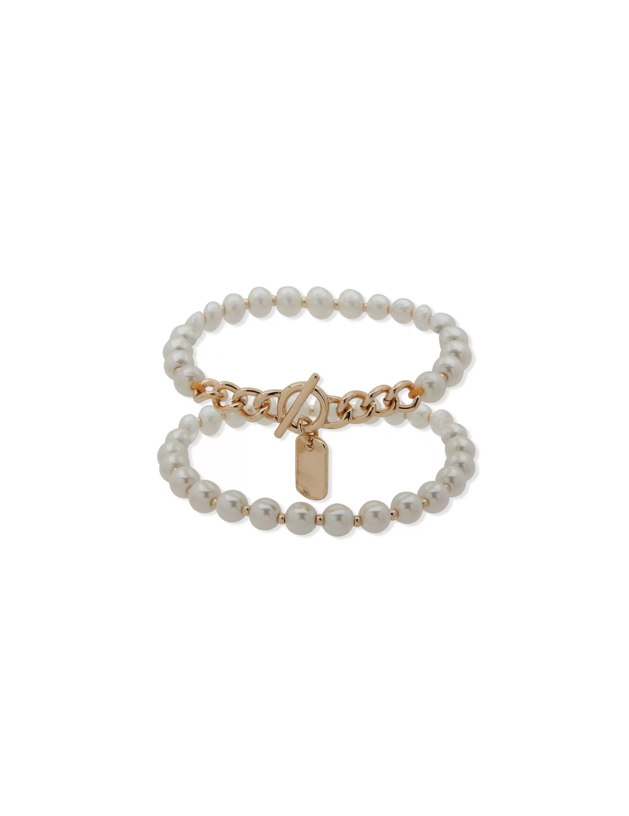 Cheap Anne Klein Faux Pearl Stretch Bracelet Set