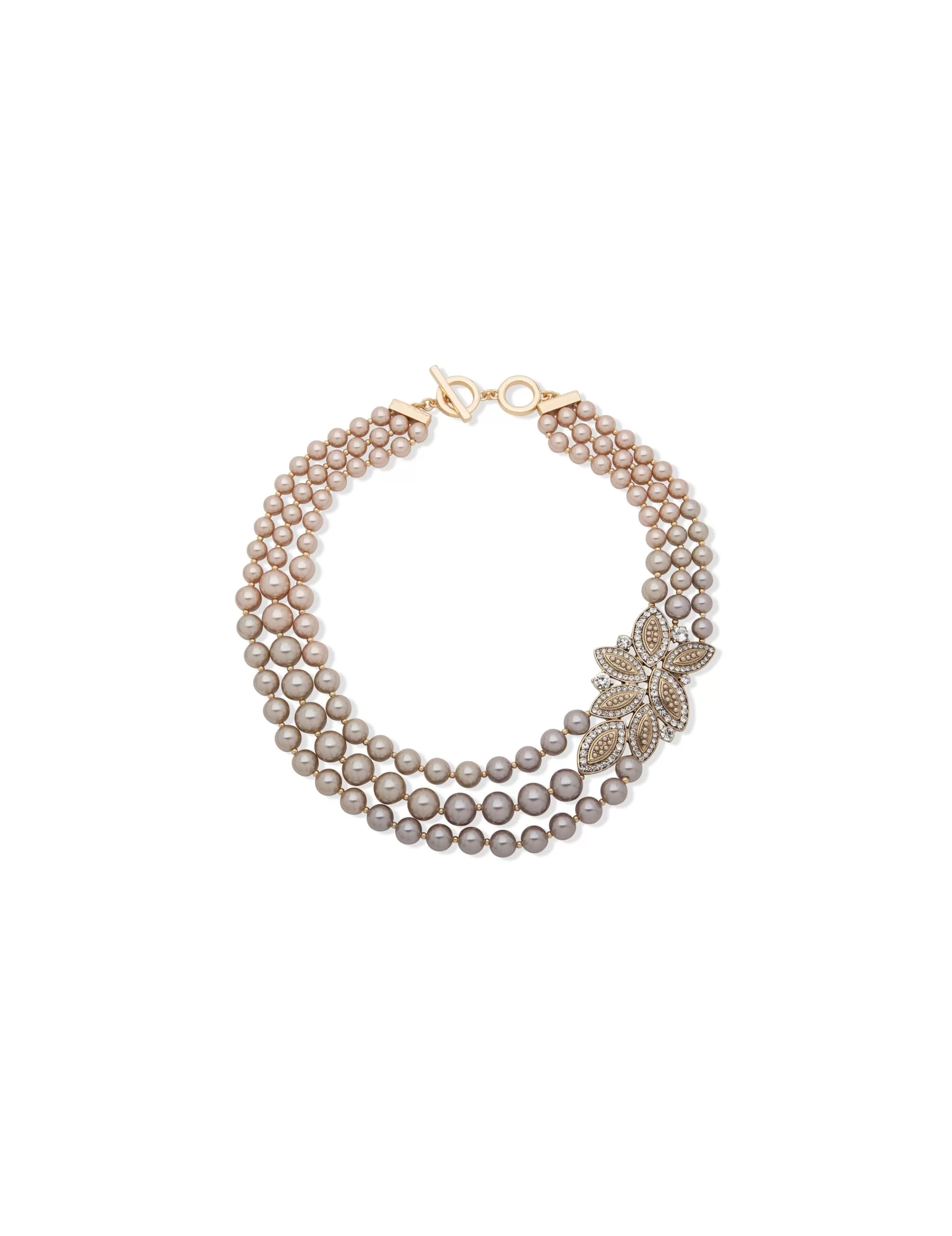Best Anne Klein Faux Pearl Torsade Multi Row Necklace