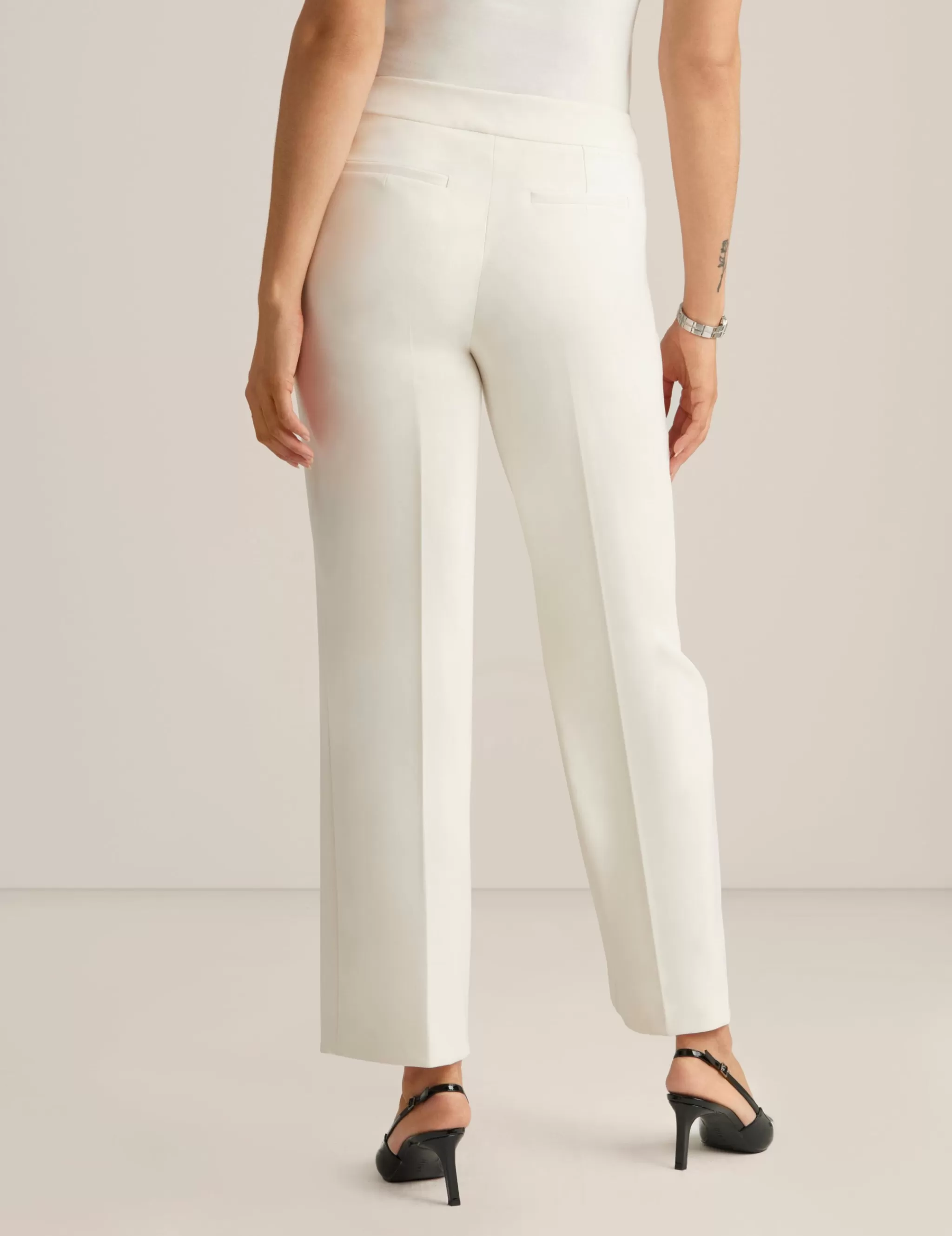 Store Anne Klein Fly Front High Rise Welt Pocket Pants Anne White